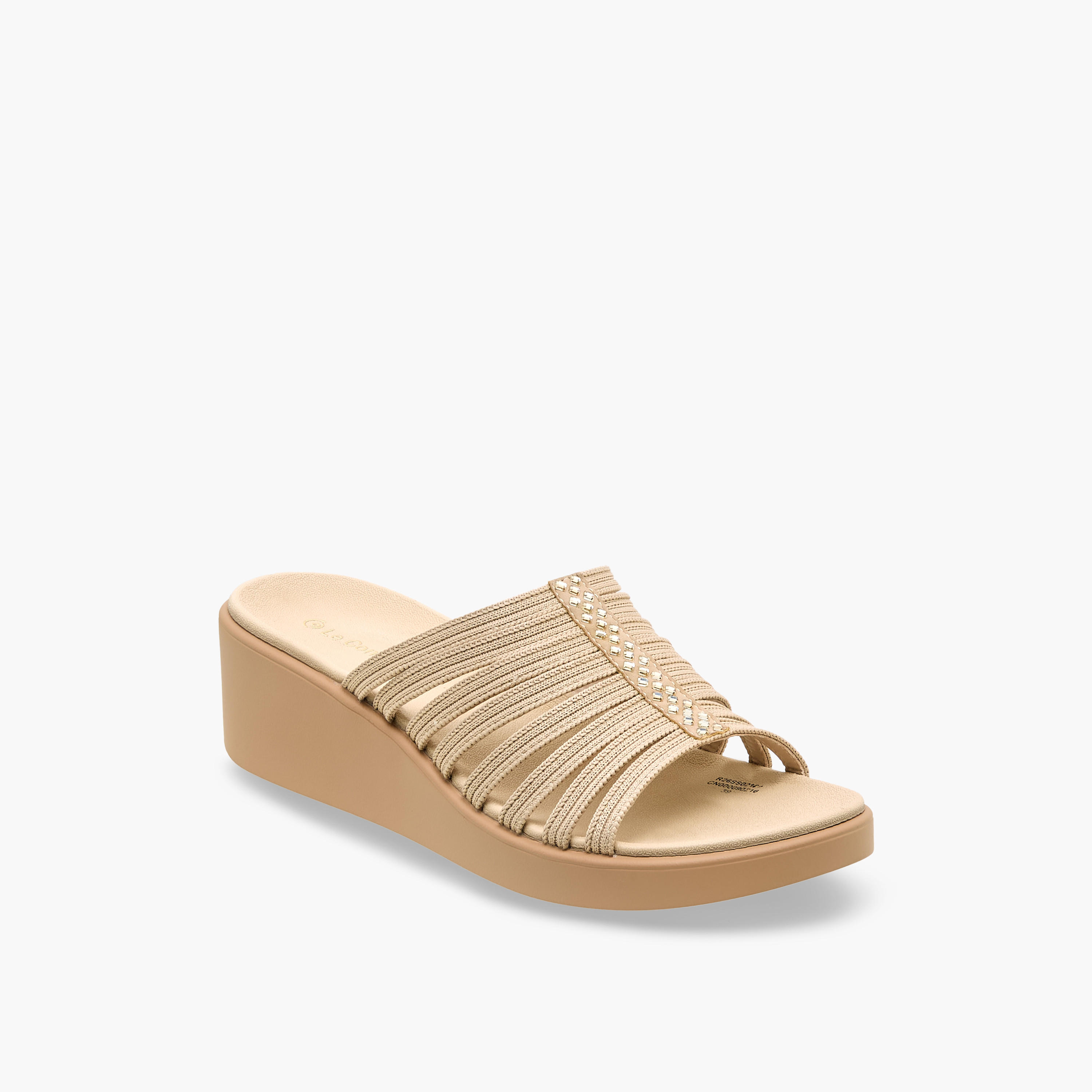 صندل فلاينت بارز الملمس بكعب ويدج للنساء من لو كونفورت-women-shoes-sandals-heeled-image-2