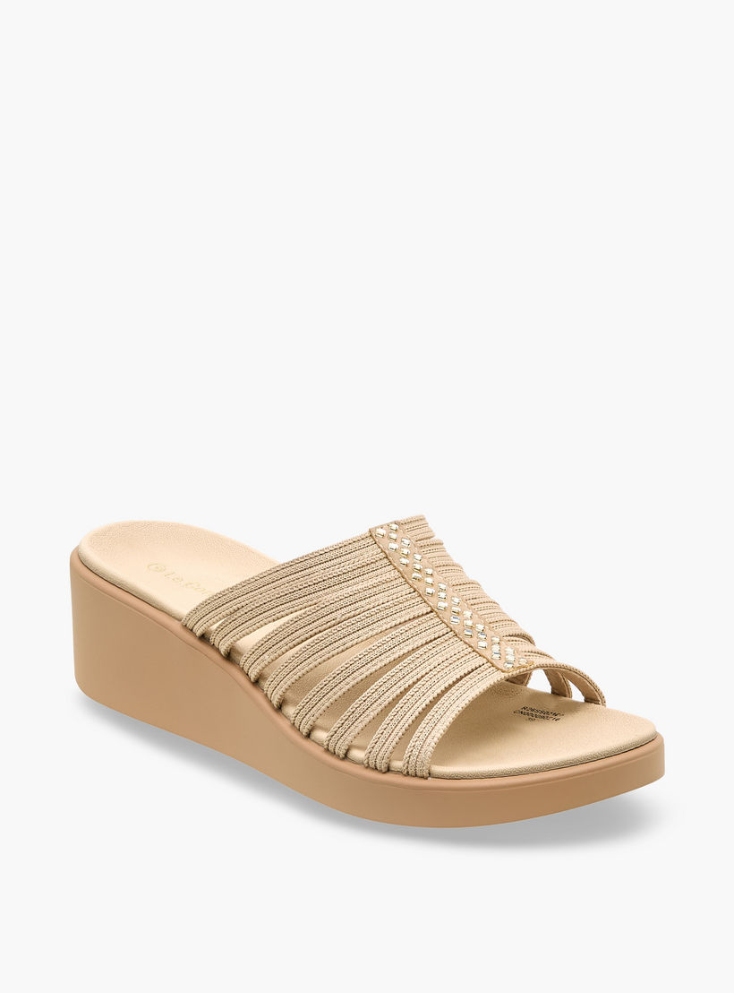 صندل فلاينت بارز الملمس بكعب ويدج للنساء من لو كونفورت-women-shoes-sandals-heeled-image-2