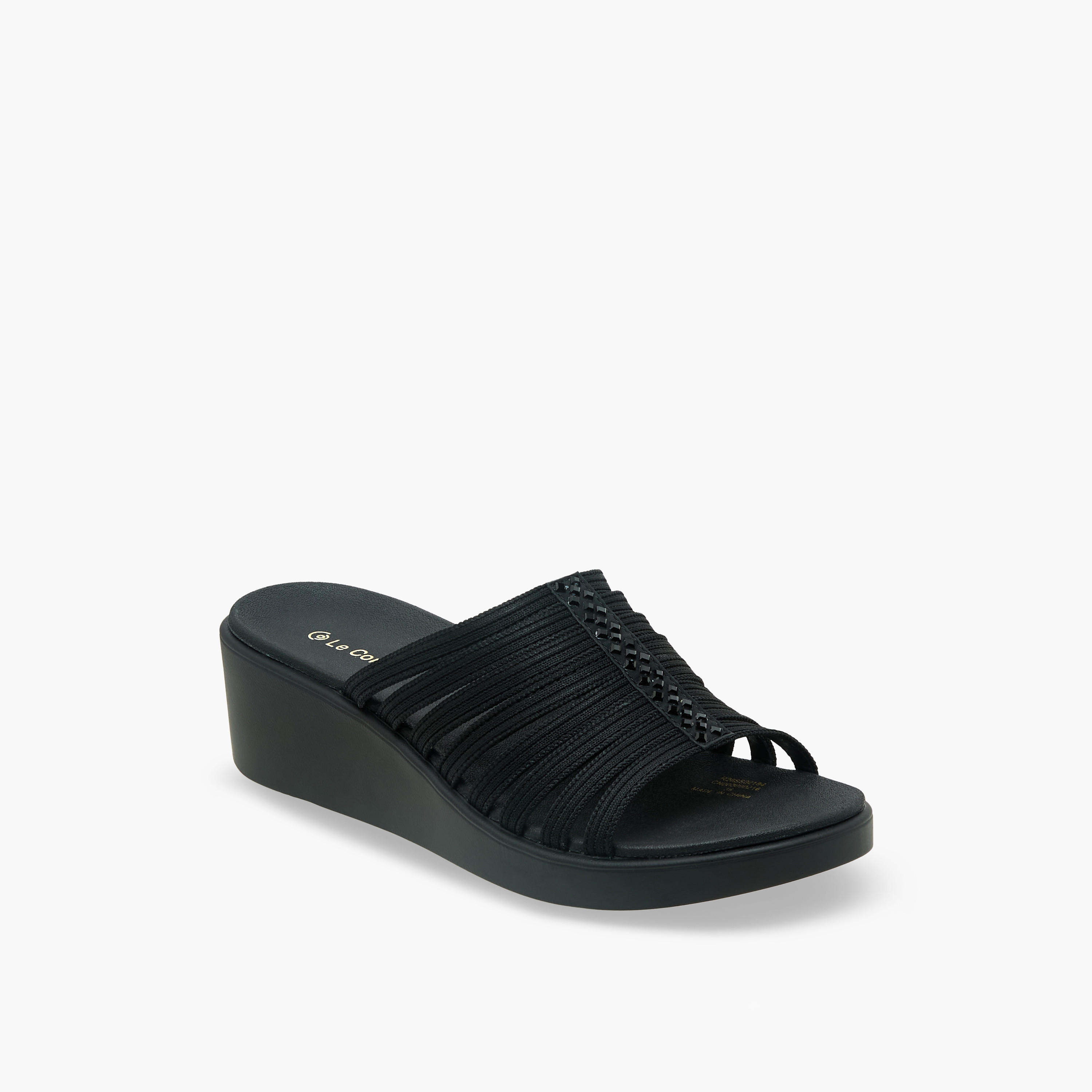 صندل فلاينت بارز الملمس بكعب ويدج للنساء من لو كونفورت-women-shoes-sandals-heeled-image-2