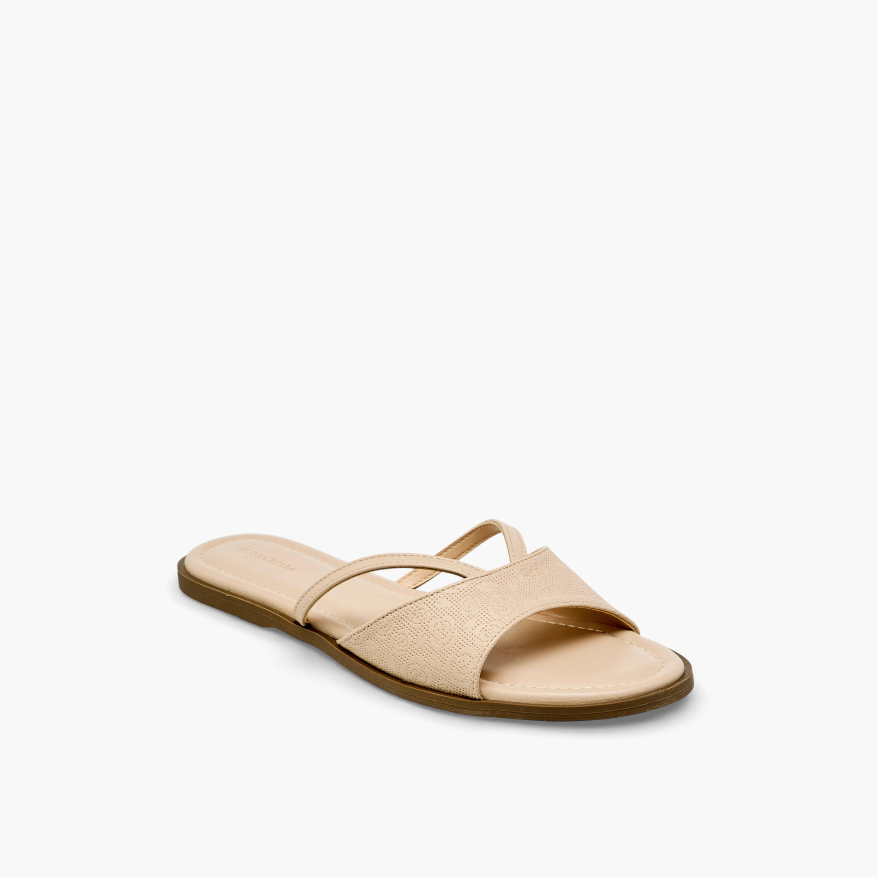 صندل مسطح بارز الملمس وسهل الارتداء للنساء من فلورا بيلا-women-shoes-flats-sandals-image-2
