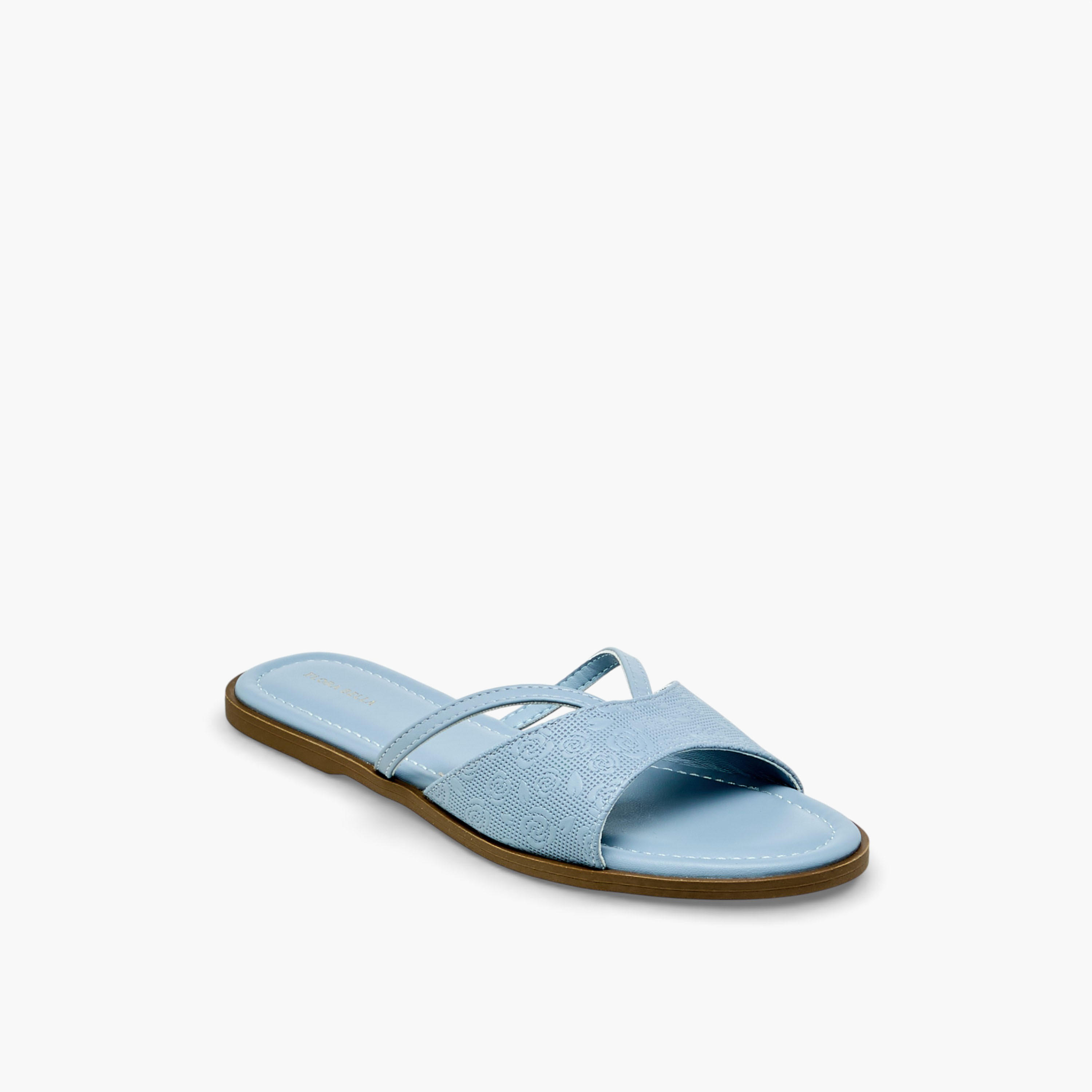 صندل مسطح بارز الملمس وسهل الارتداء للنساء من فلورا بيلا-women-shoes-flats-sandals-image-2