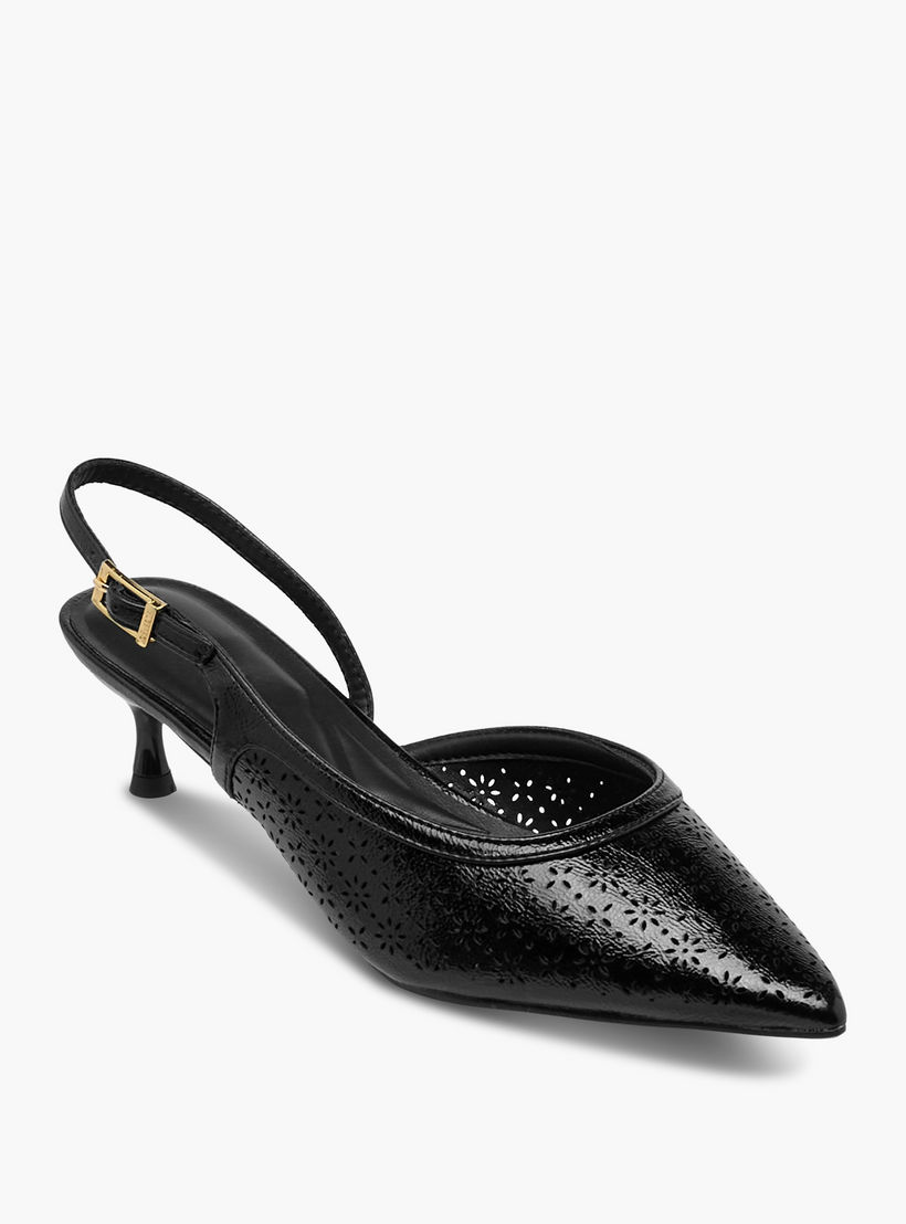 حذاء ميول بكعب صغير بتفاصيل مفرّغة بالليزر للنساء من سيليست-women-shoes-heels-image-2