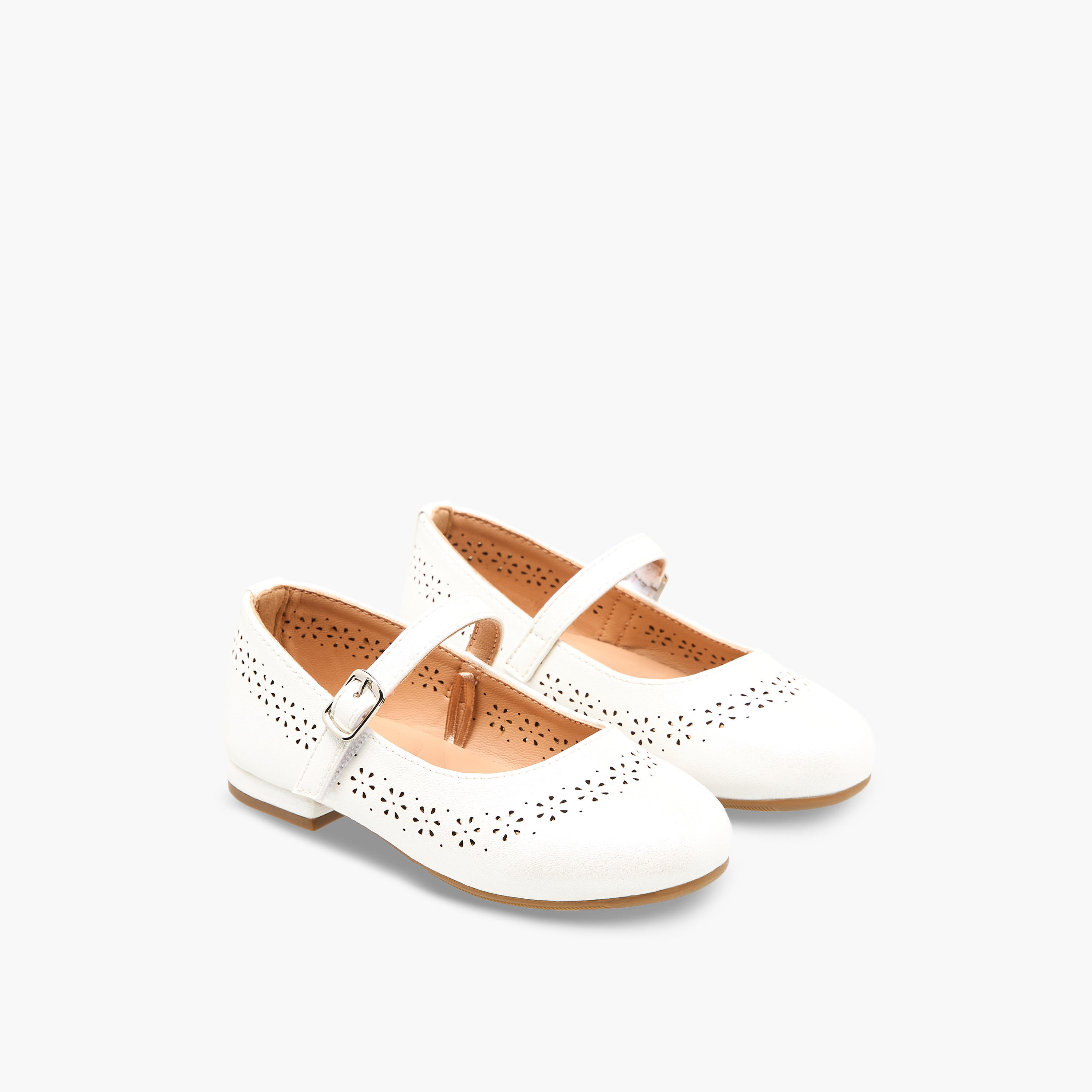 Juniors Girls Laser Cut Detail Mary Jane Shoes-girls-shoes-maryjanes-image-1