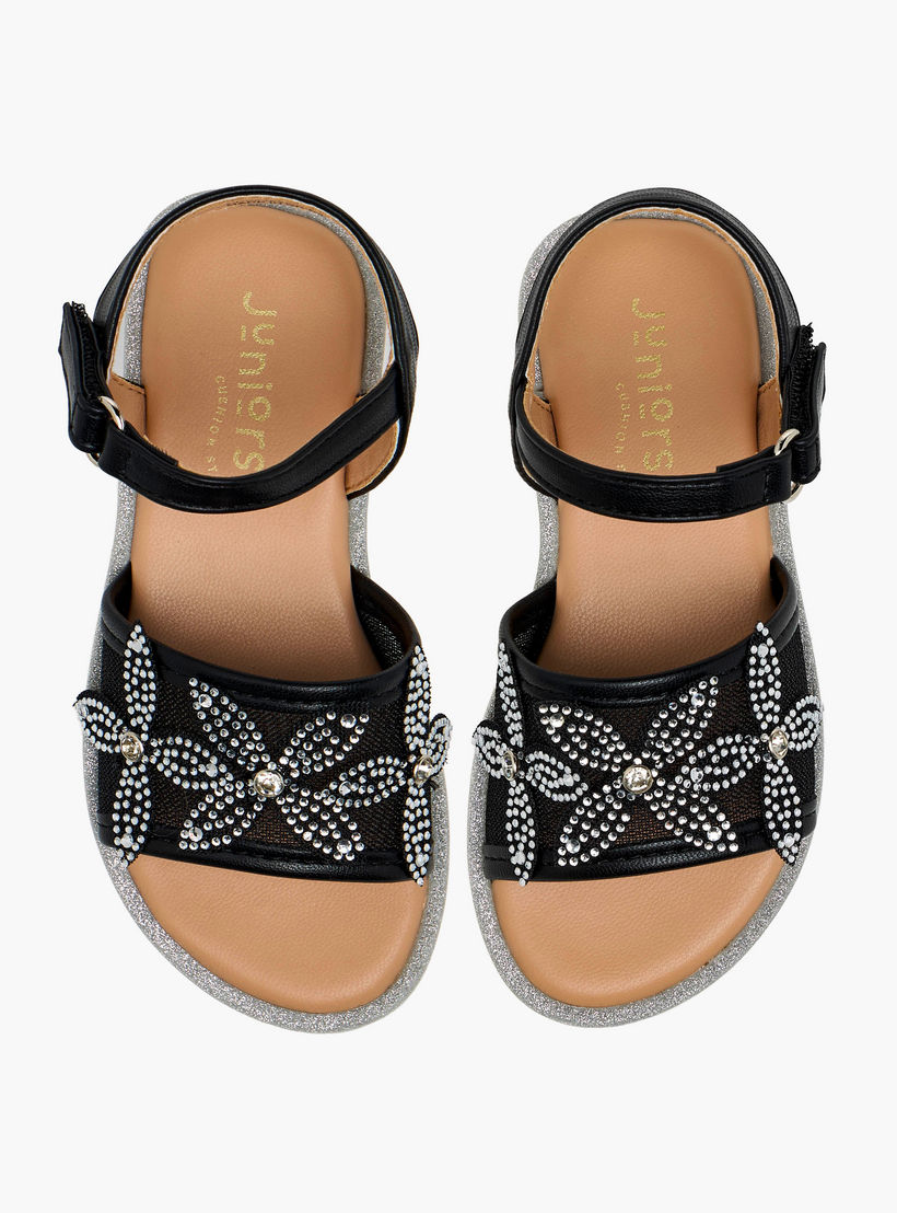 Juniors Girls Embellished Hook & Loop Flat Sandals-girls-shoes-sandals-image-1
