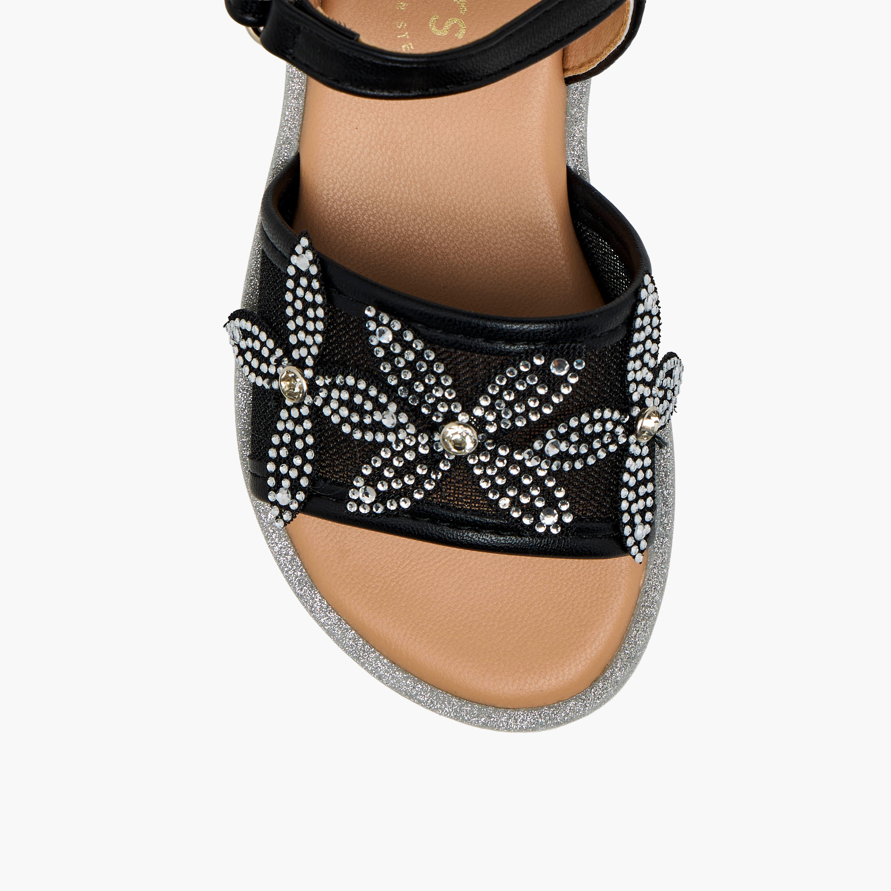 Juniors Girls Embellished Hook & Loop Flat Sandals-girls-shoes-sandals-image-3