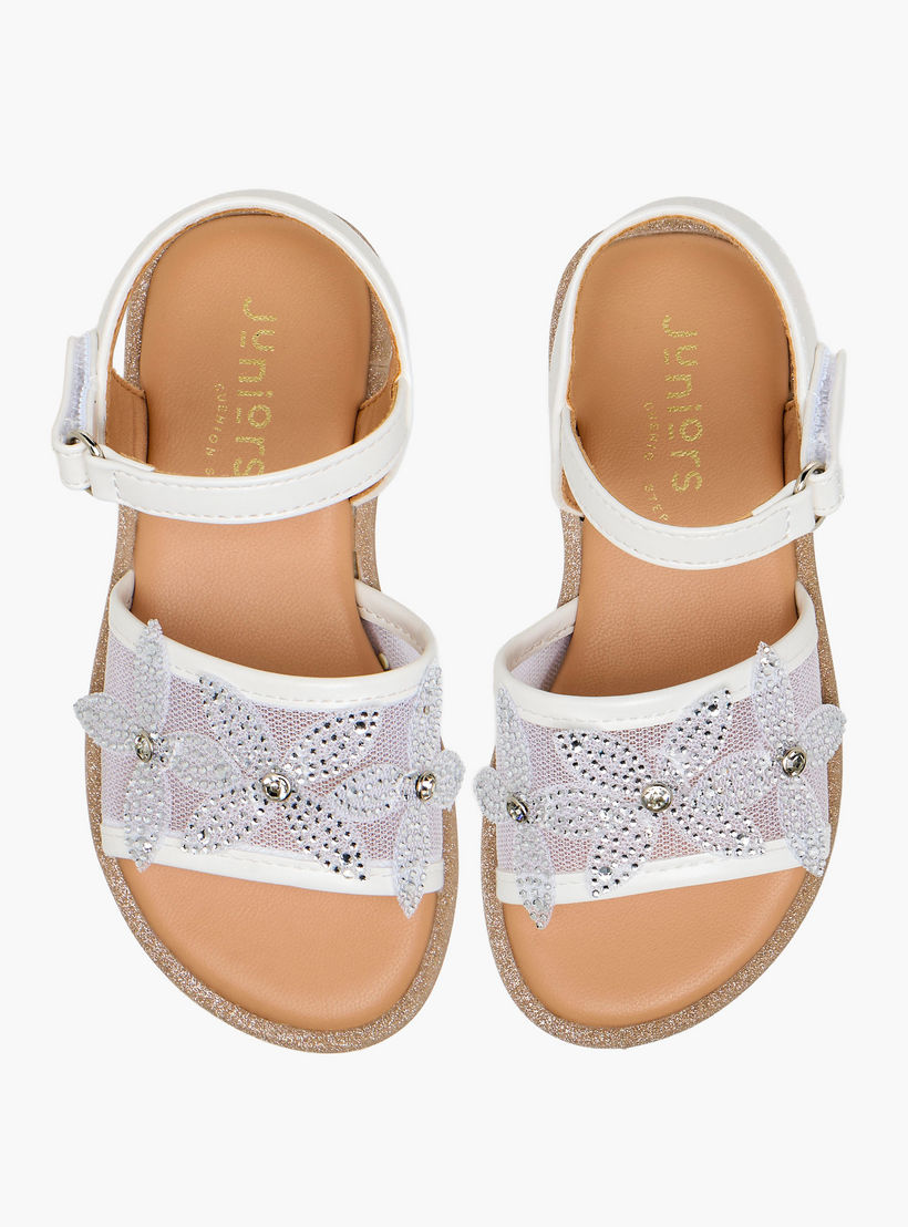 Juniors Girls Embellished Hook & Loop Flat Sandals-girls-shoes-sandals-image-1