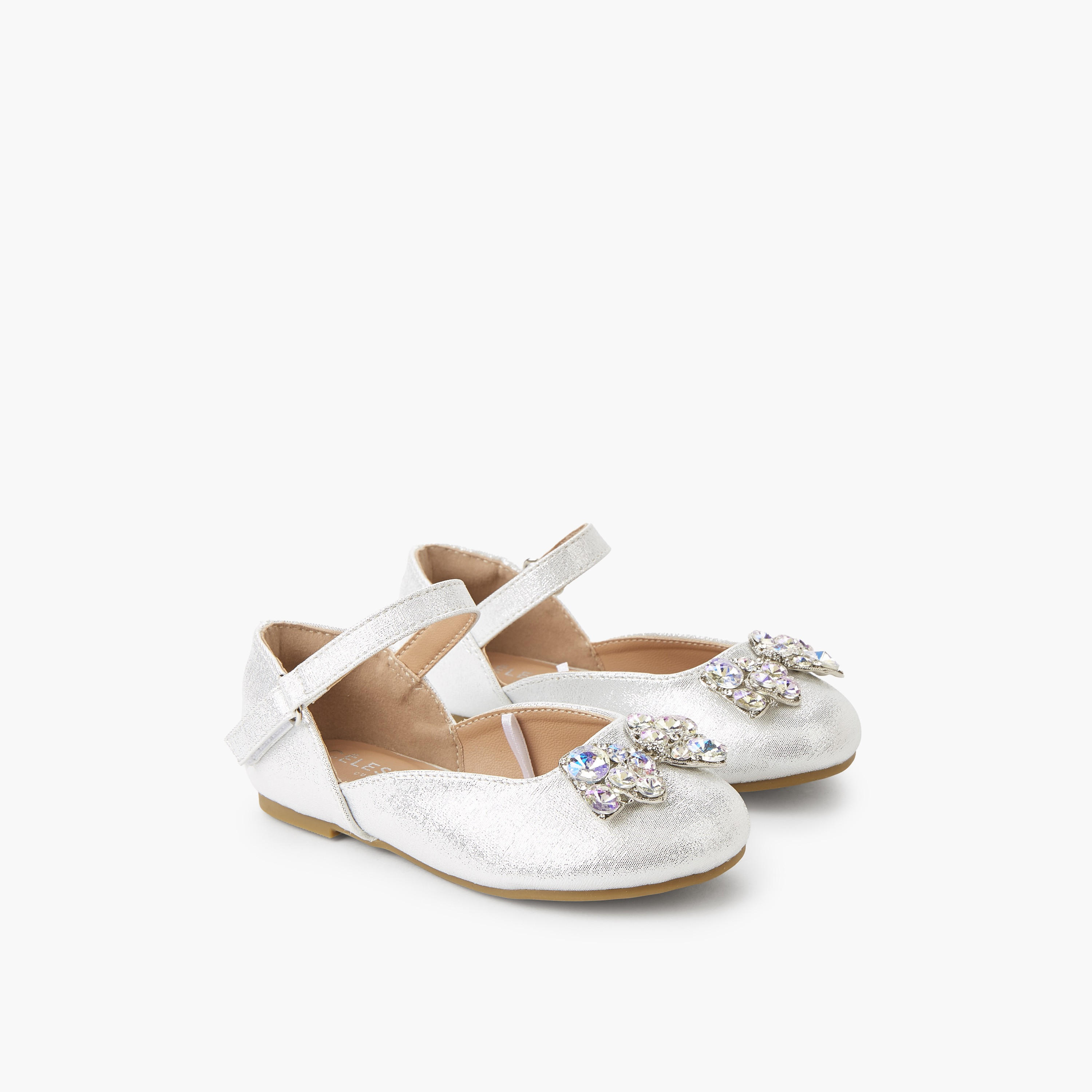 Celeste Girls Hook & Loop Ballerina Shoes-girls-shoes-ballerinas-image-1