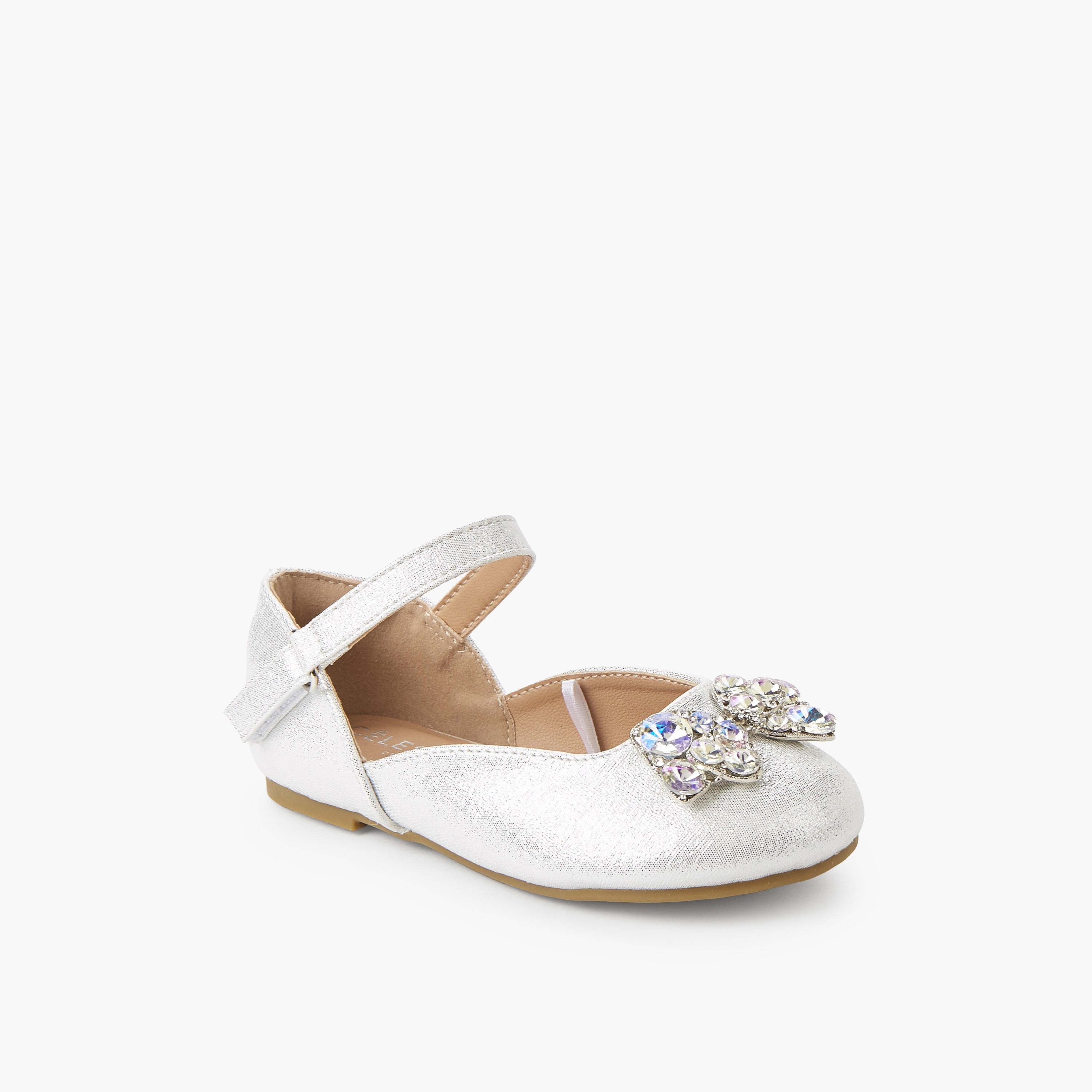 Celeste Girls Hook & Loop Ballerina Shoes-girls-shoes-ballerinas-image-2