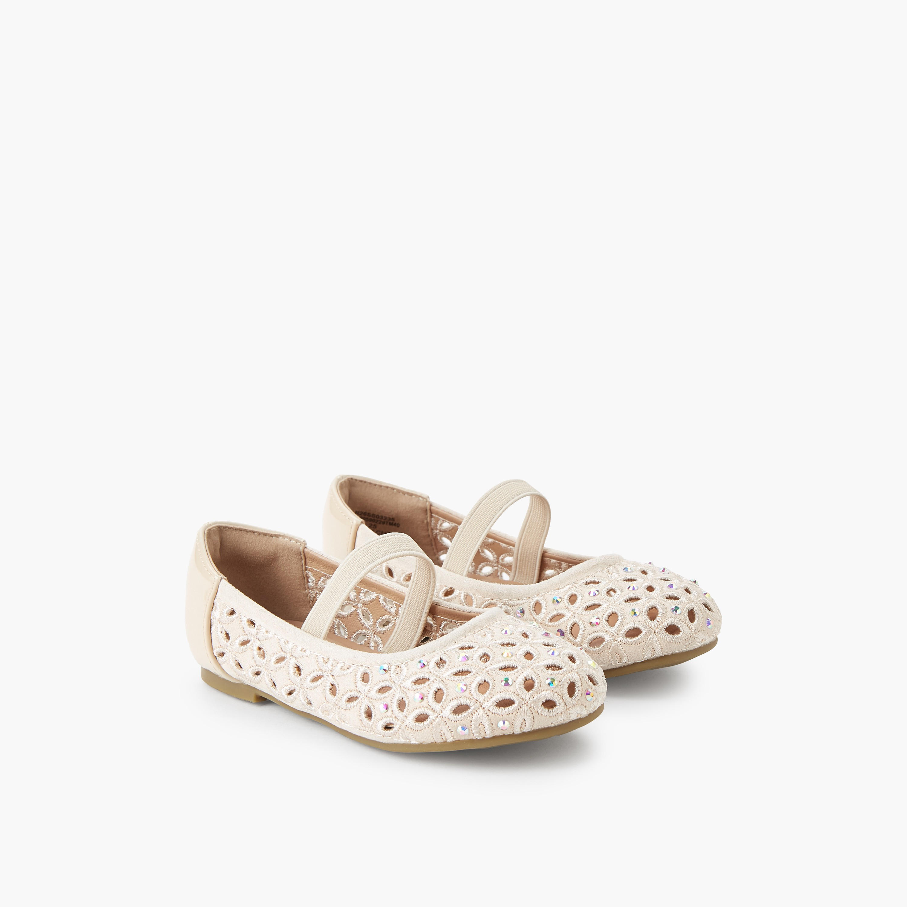 حذاء باليرينا مزين للبنات من جونيورز-girls-shoes-ballerinas-image-1
