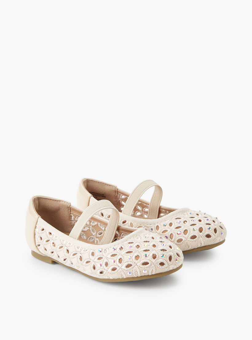 حذاء باليرينا مزين للبنات من جونيورز-girls-shoes-ballerinas-image-1