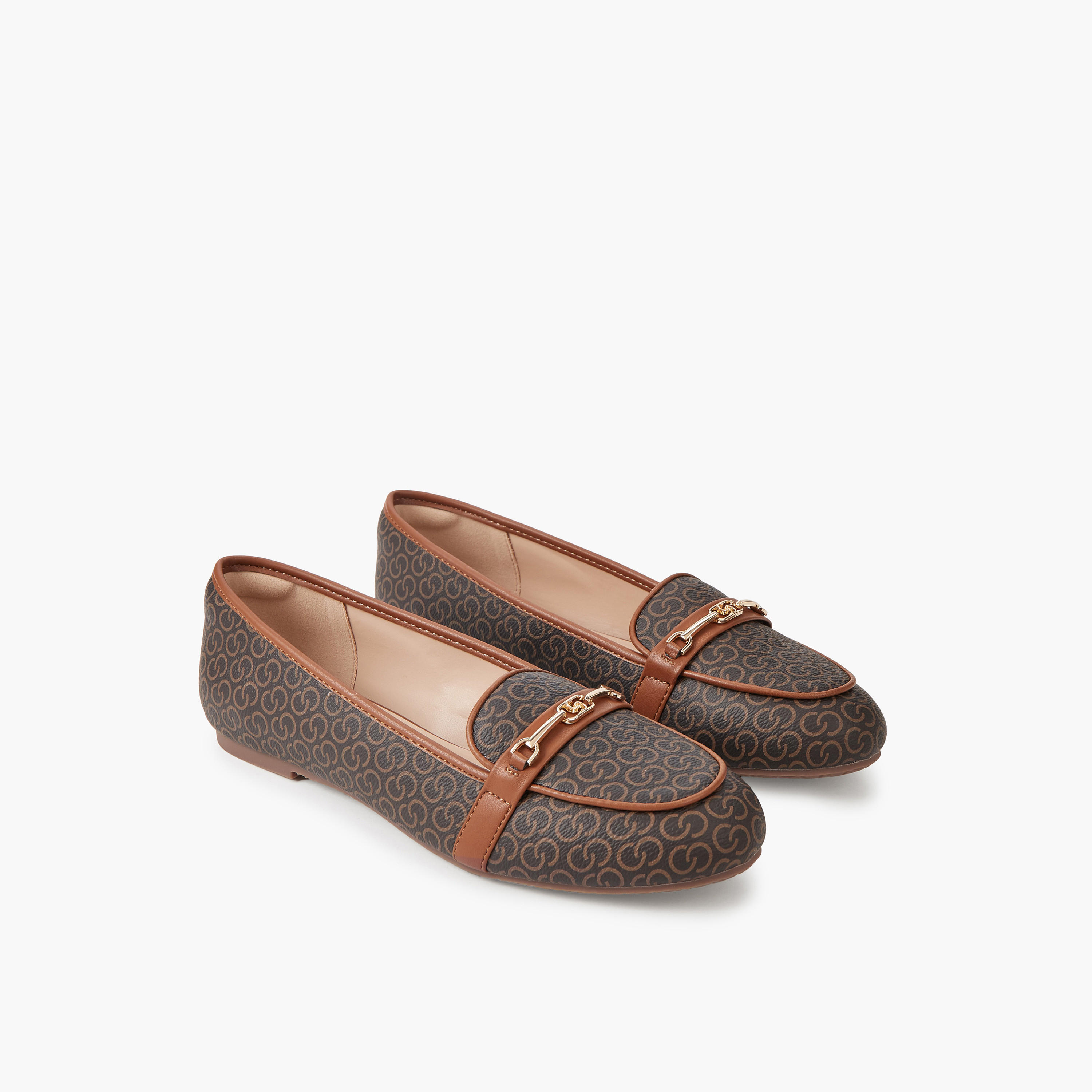 Celeste Women Monogram Print Loafers-women-shoes-loafersandmoccasins-image-1