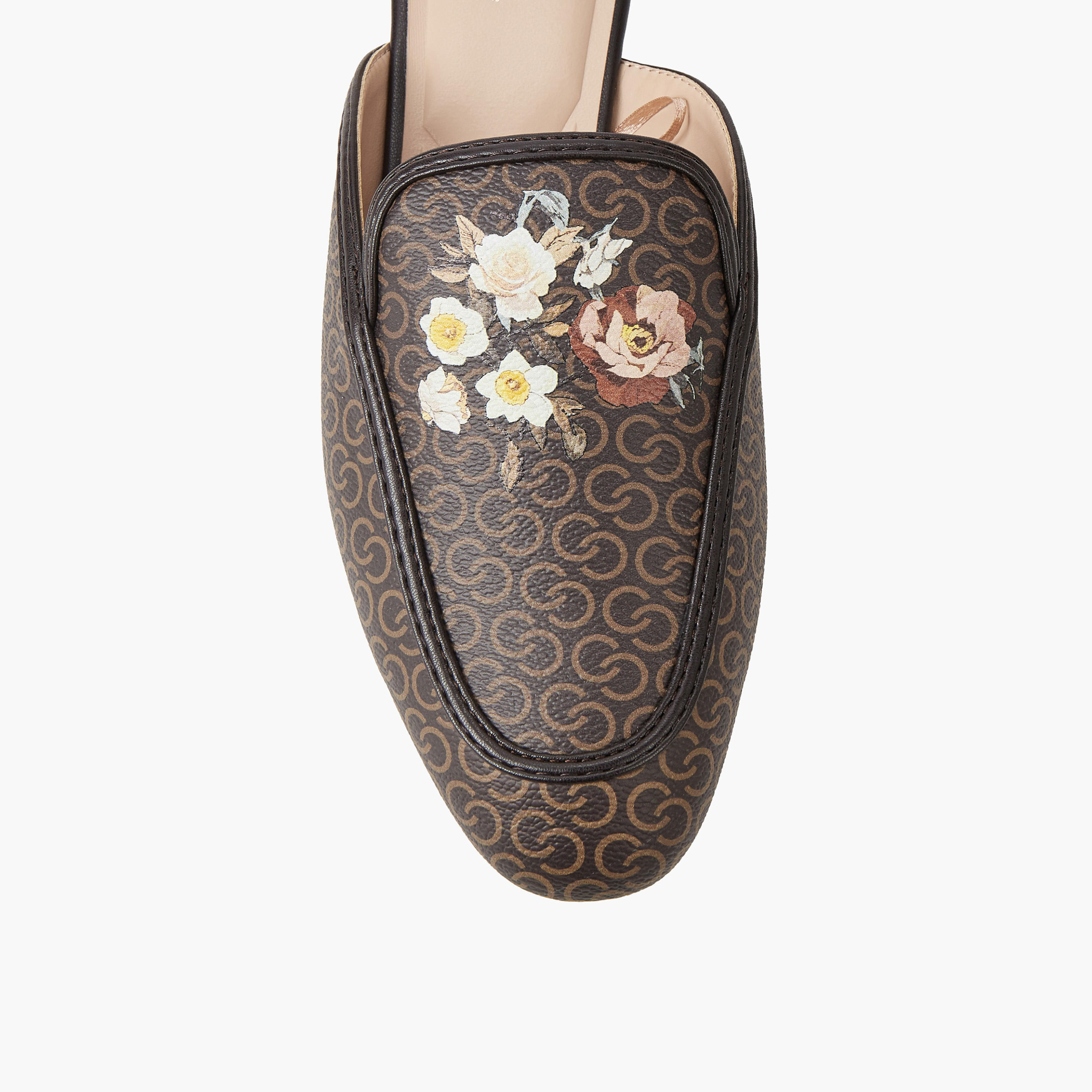 صندل ميول بطبعات زهور ومونوجرام للنساء من سيليست-women-shoes-flats-mules-image-5