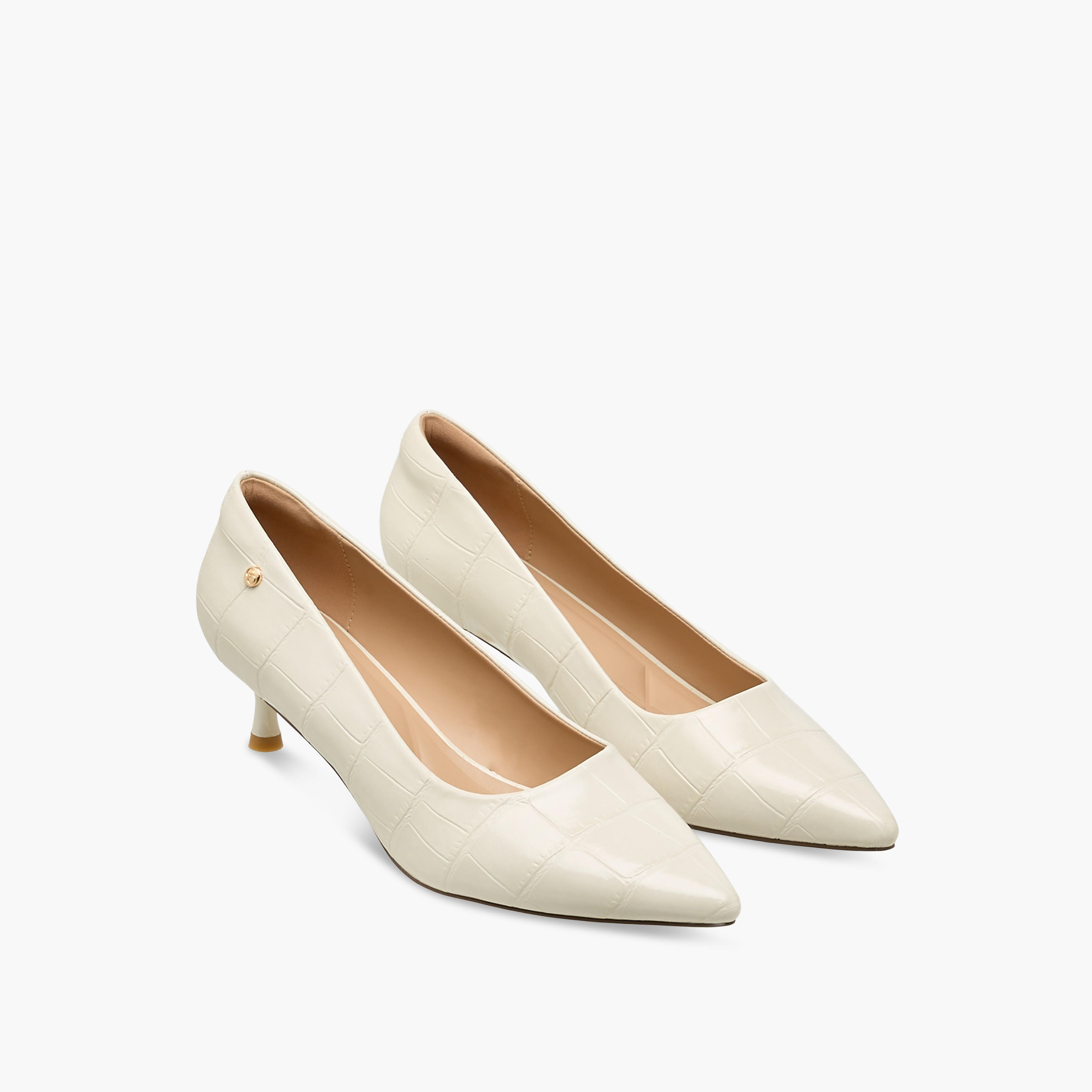 حذاء كلاسيكي بارز الملمس بكعب صغير للنساء من سيليست-women-shoes-heels-image-1