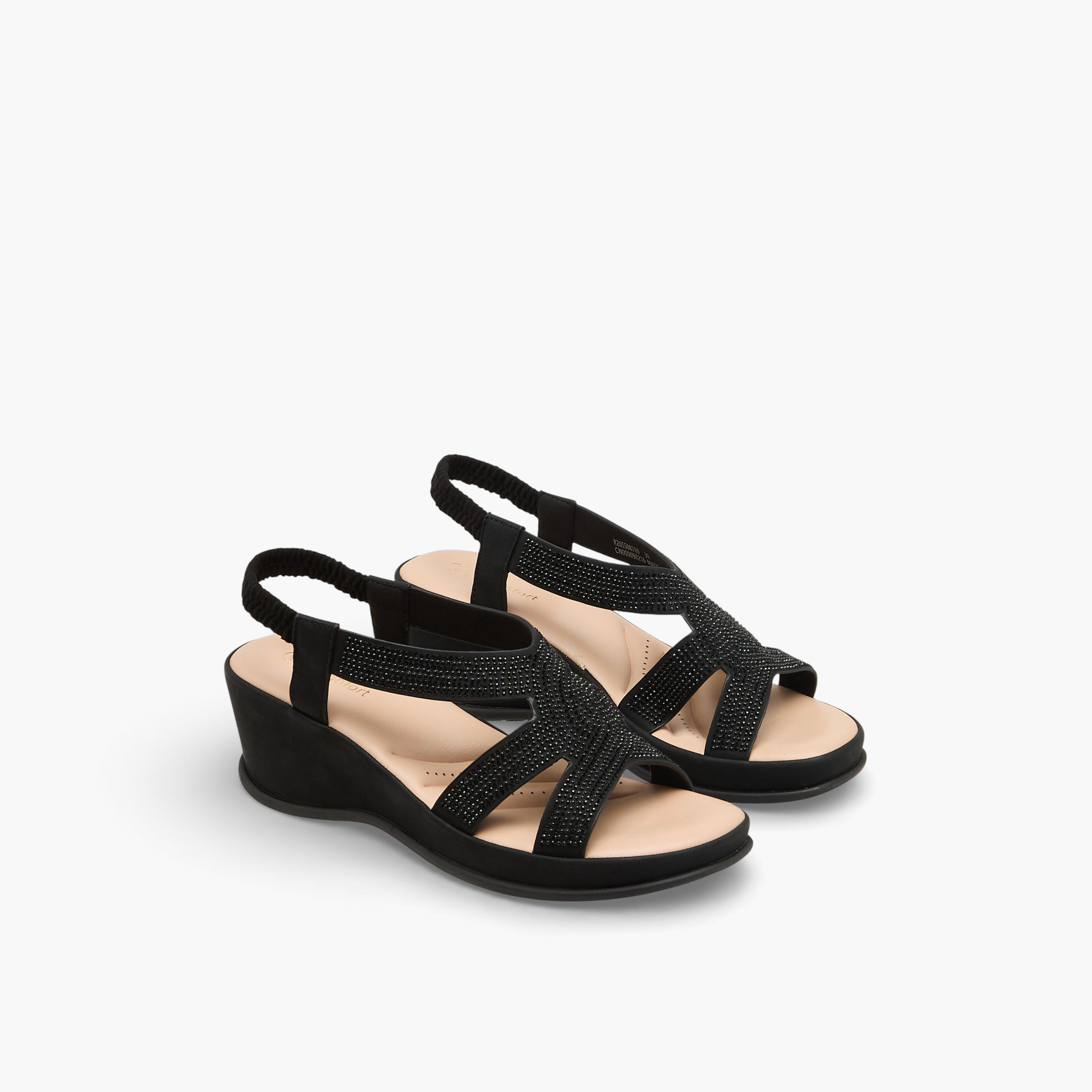 صندل مريح بكعب ويدج للنساء من لو كونفورت-women-shoes-sandals-heeled-image-1