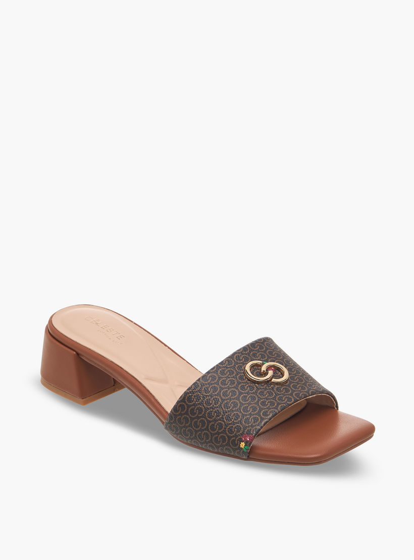 Celeste Women Monogram Print Block Heel Sandals-women-shoes-sandals-heeled-image-2