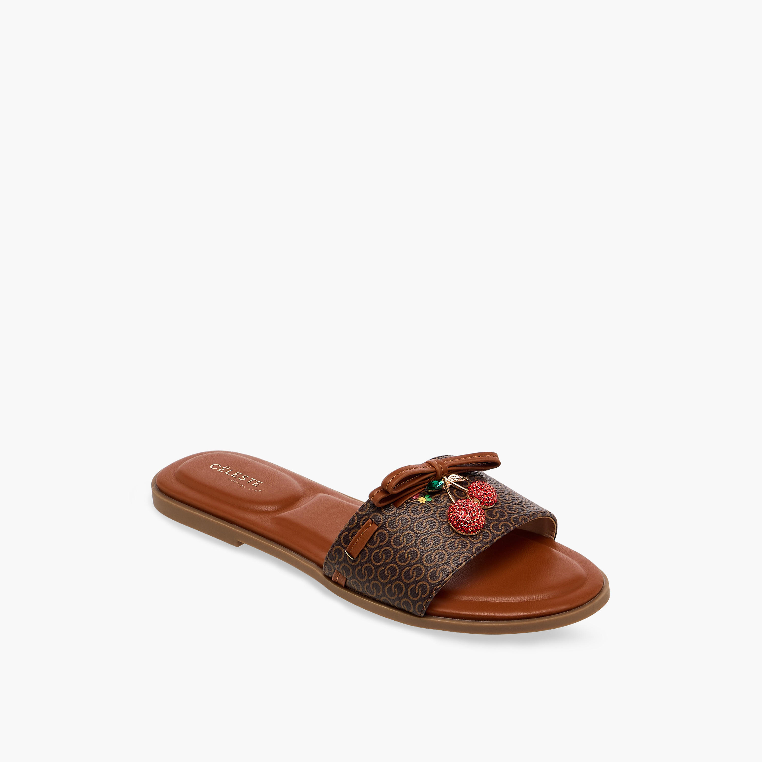 صندل مسطح بطبعات مونوجرام للنساء من سيليست-women-shoes-flats-sandals-image-2