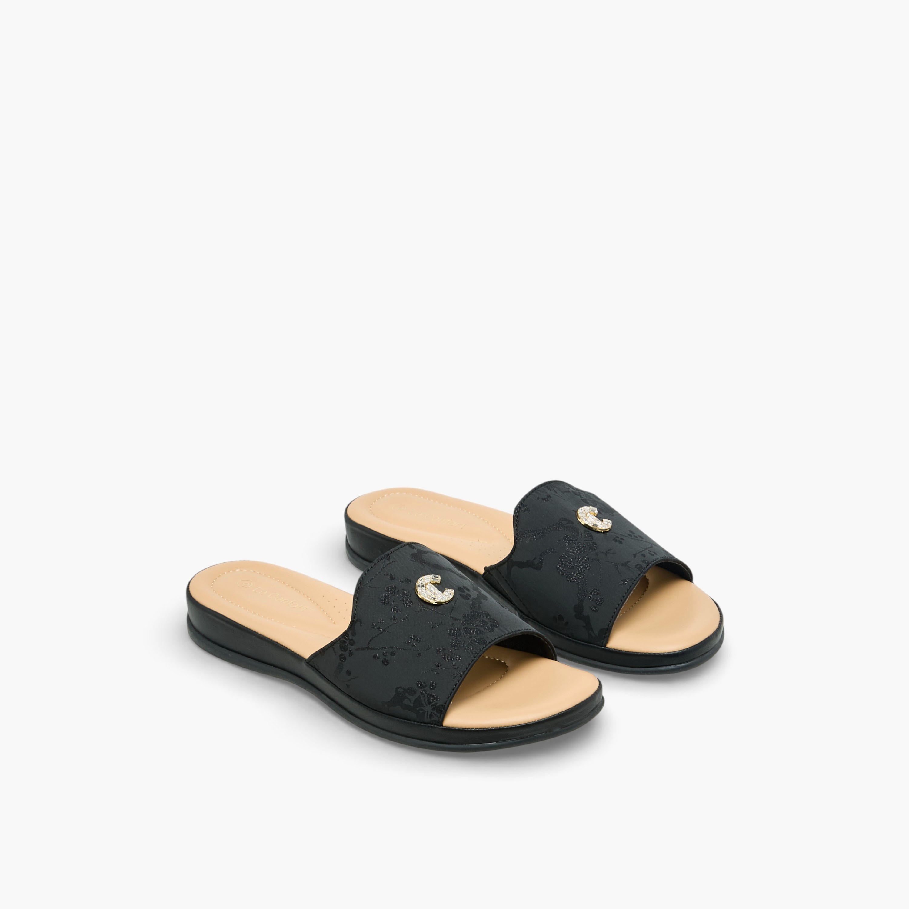 Le Confort Women Embellished Slide Sandals-women-shoes-flats-sandals-image-1