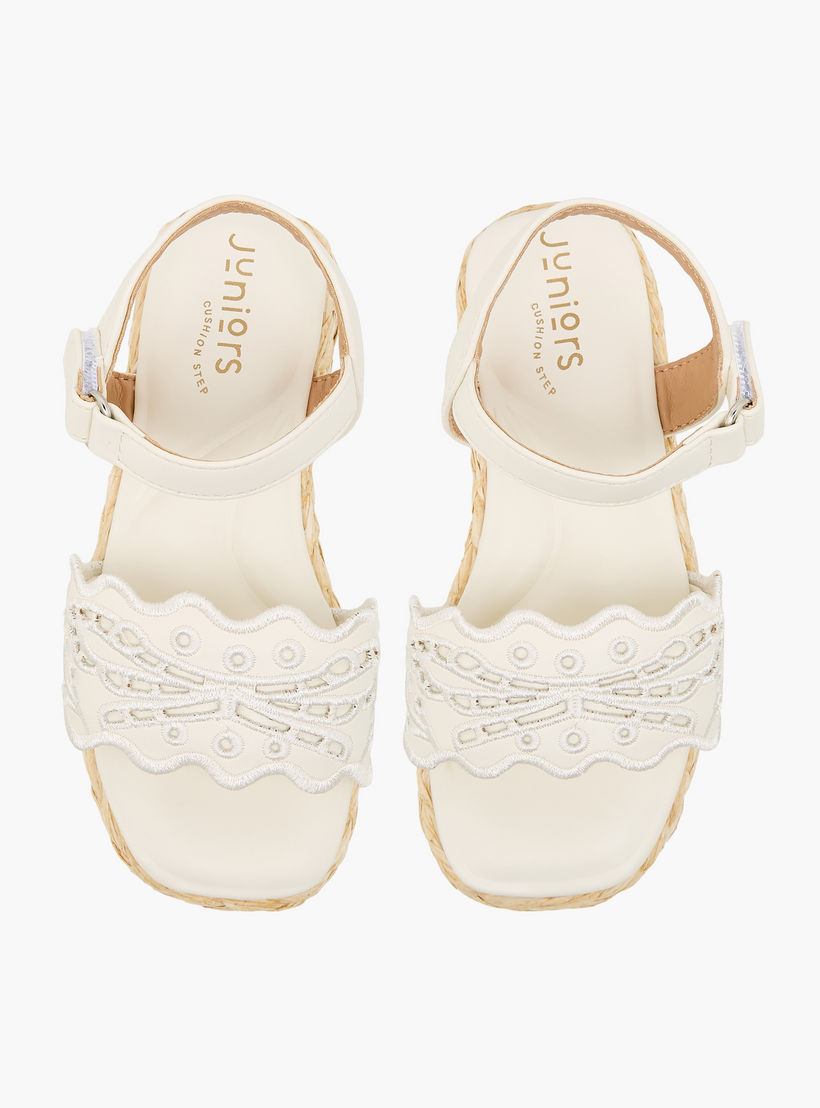 Juniors Girls Embroidered Hook & Loop Espadrille Sandals-girls-shoes-sandals-image-1