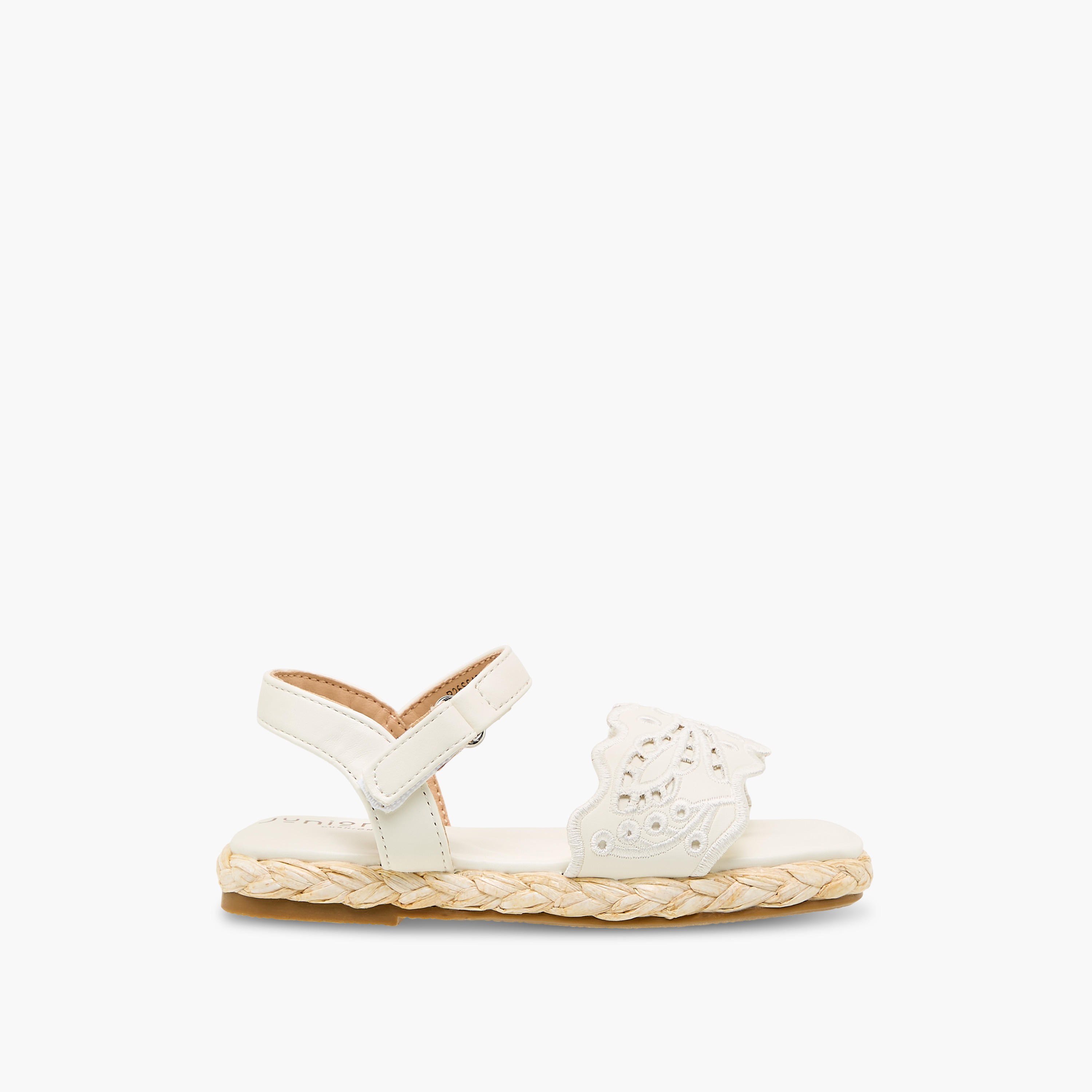Juniors Girls Embroidered Hook & Loop Espadrille Sandals-girls-shoes-sandals-image-2