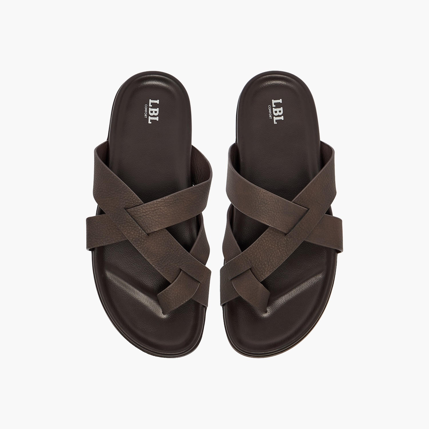 صندل بارز الملمس بأحزمة متقاطعة للرجال من أل بي أل من شو إكسبريس-men-shoes-sandals-image-1