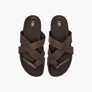 صندل بارز الملمس بأحزمة متقاطعة للرجال من أل بي أل من شو إكسبريس-men-shoes-image-1