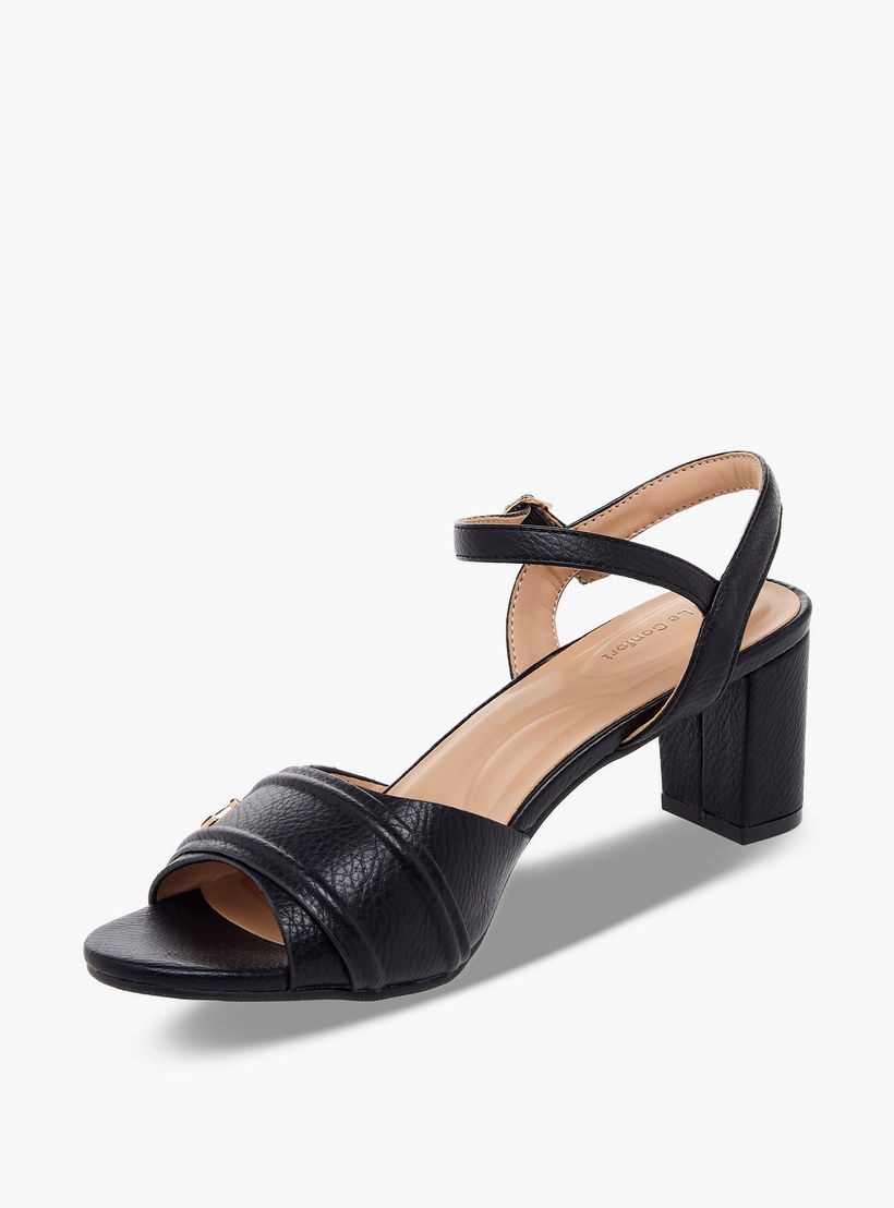 Le Confort Women Textured Block Heel Sandals-women-shoes-sandals-heeled-image-4