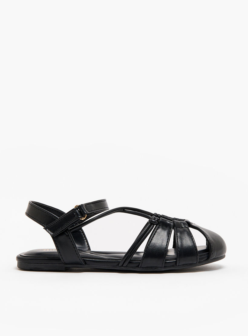 صندل بأحزمة وبشريط لاصق للبنات من ليتل ميسي-girls-shoes-sandals-image-2
