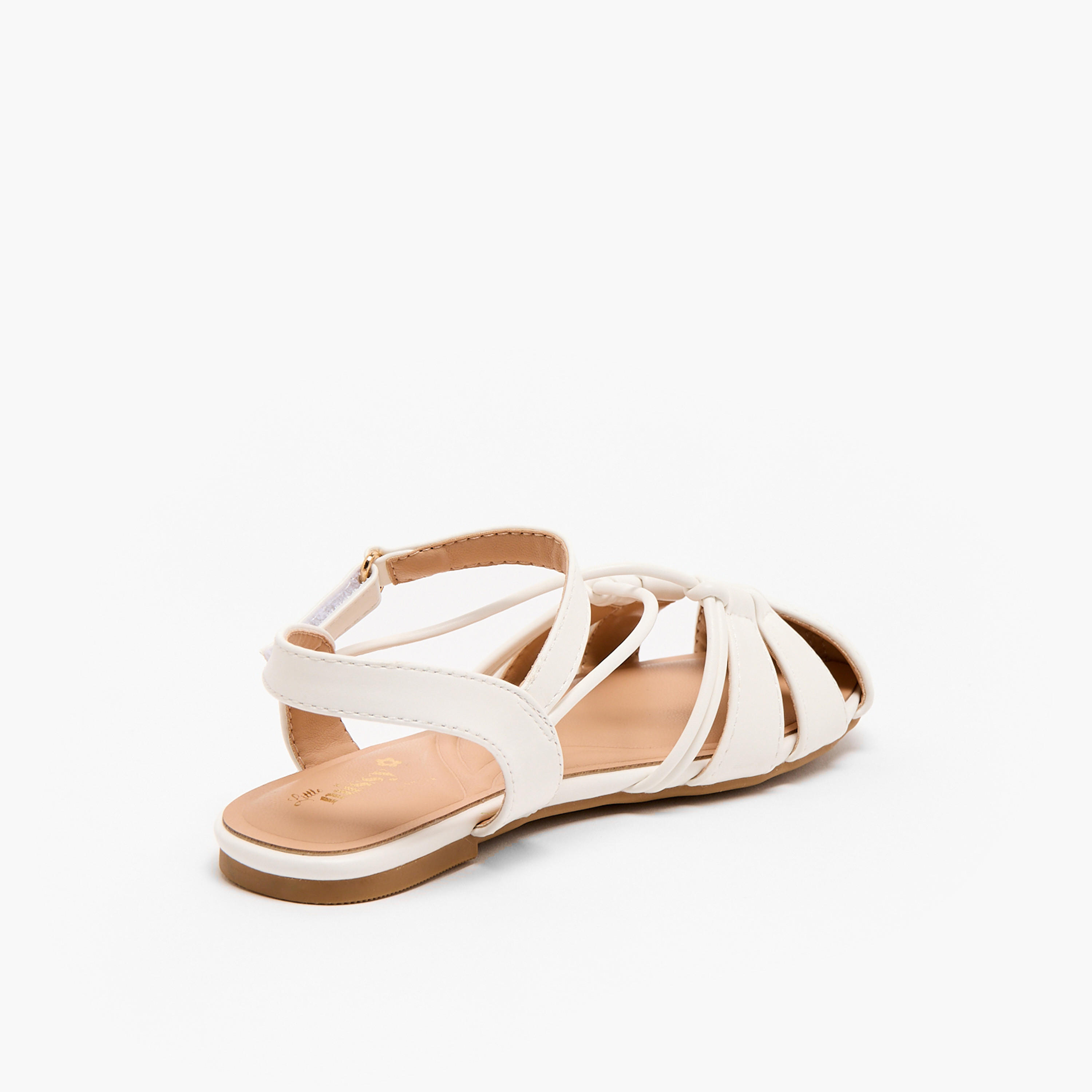 صندل بأحزمة وبشريط لاصق للبنات من ليتل ميسي-girls-shoes-sandals-image-7