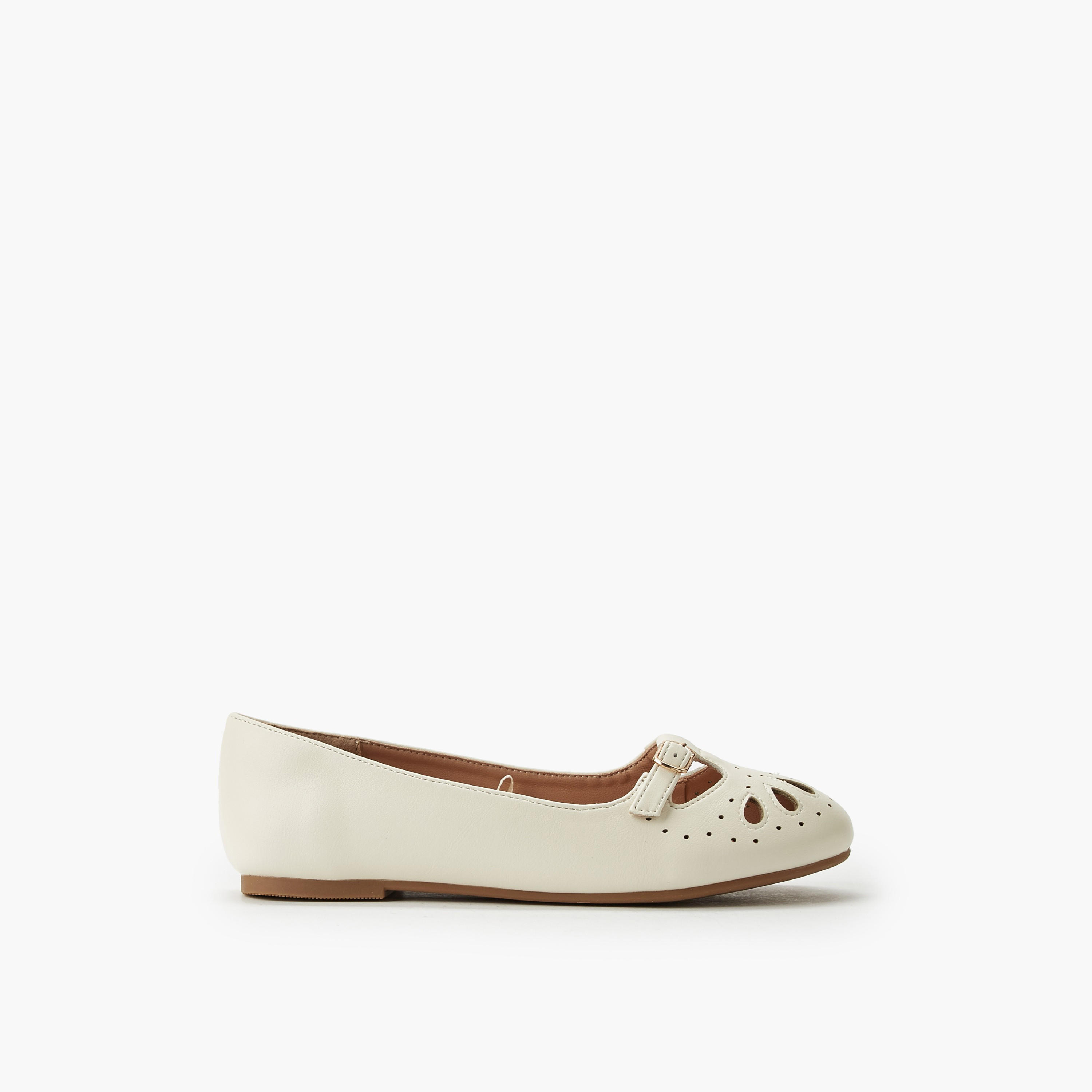 حذاء باليرينا بتفاصيل إبزيم للبنات من ليتل ميسي-girls-shoes-ballerinas-image-3