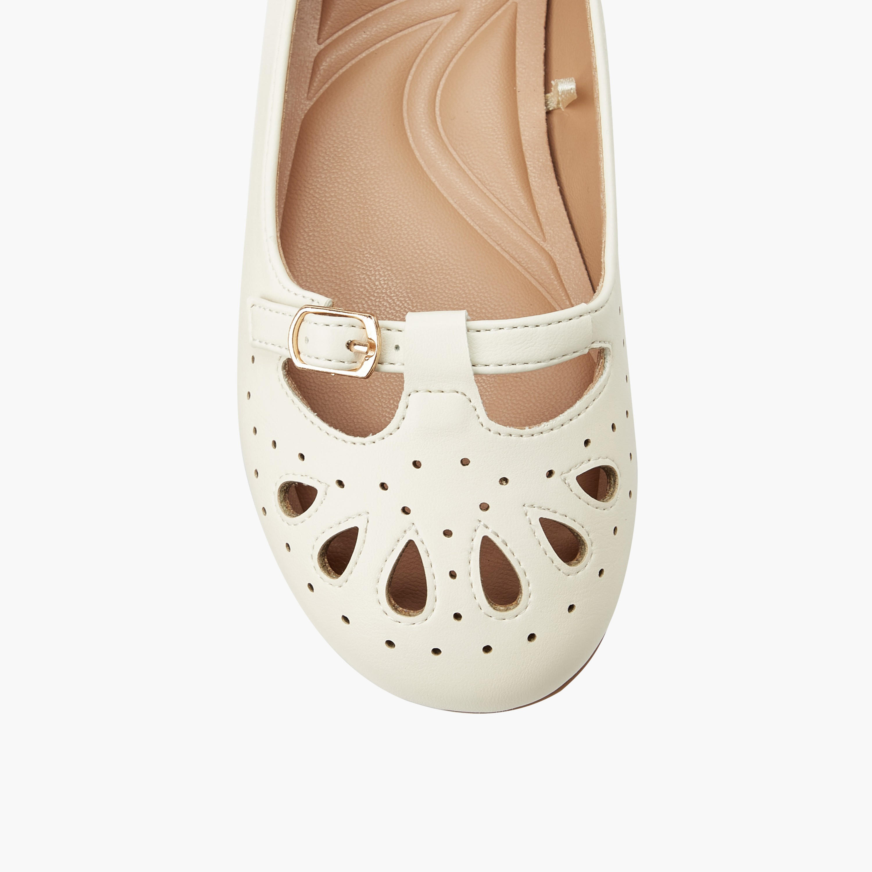 حذاء باليرينا بتفاصيل إبزيم للبنات من ليتل ميسي-girls-shoes-ballerinas-image-4