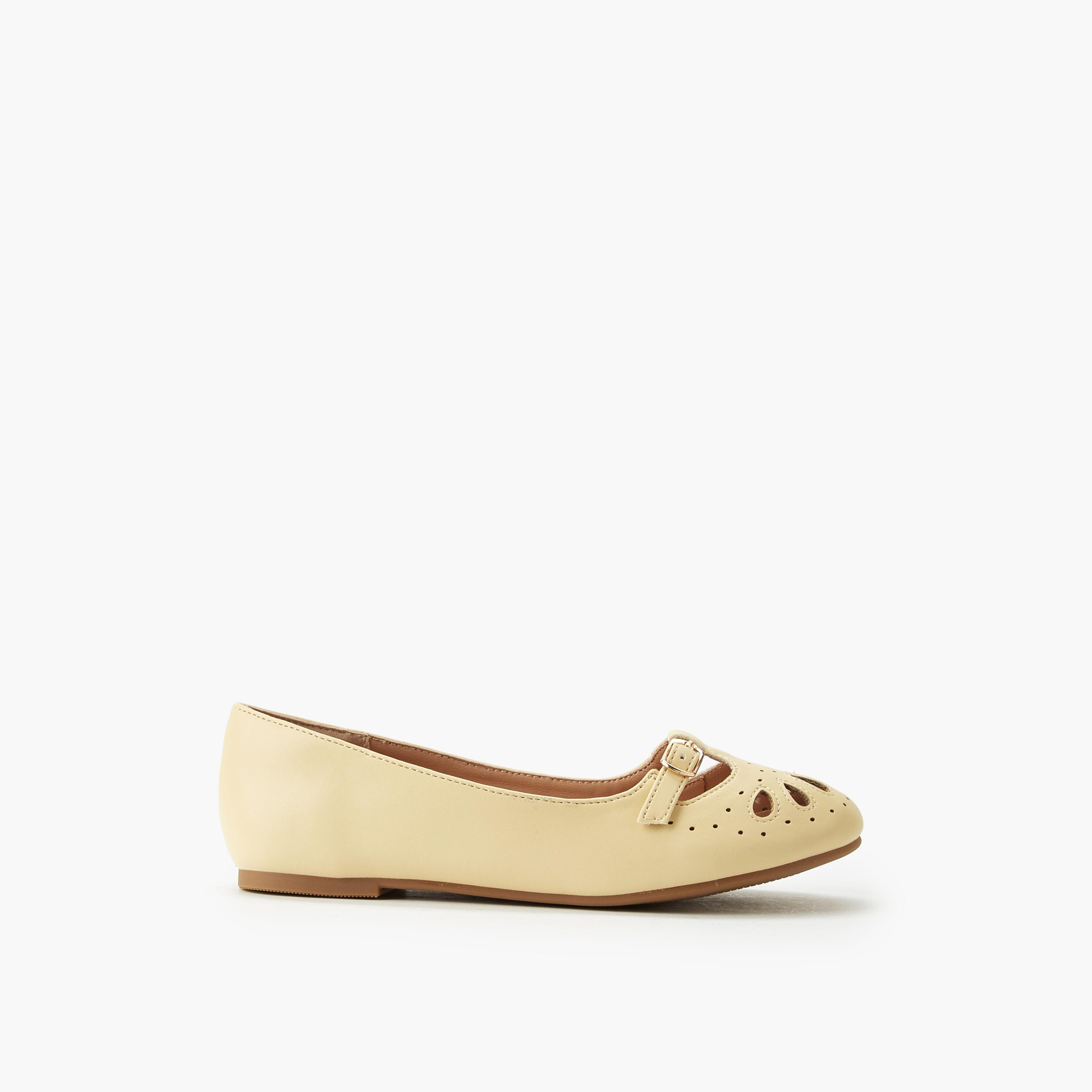حذاء باليرينا بتفاصيل إبزيم للبنات من ليتل ميسي-girls-shoes-ballerinas-image-3