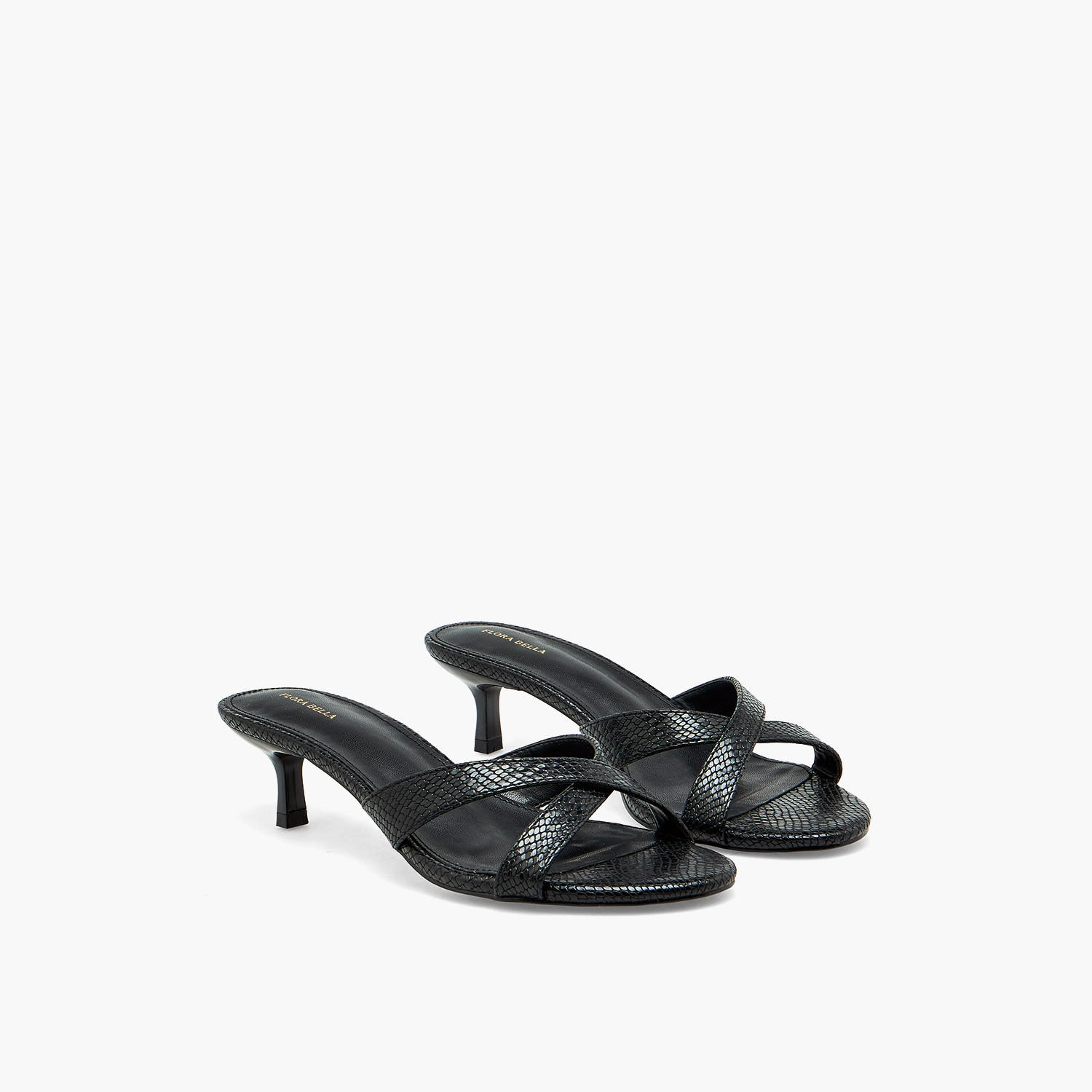 Flora Bella Textured Cross Strap Kitten Heel Sandals-women-shoes-sandals-heeled-image-1