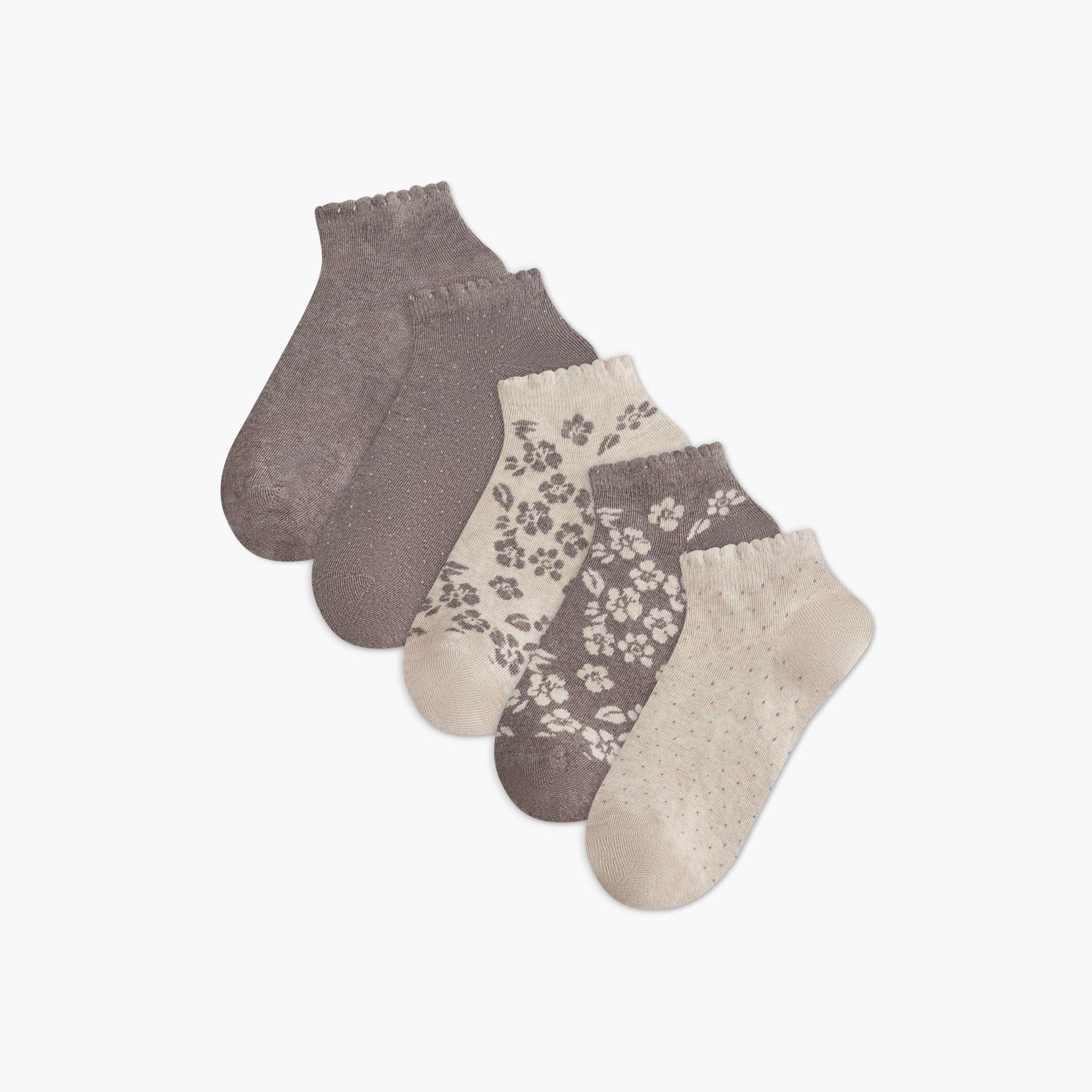 Flora Bella Assorted Ankle Length Socks - Set of 5-women-socksandstockings-image-1
