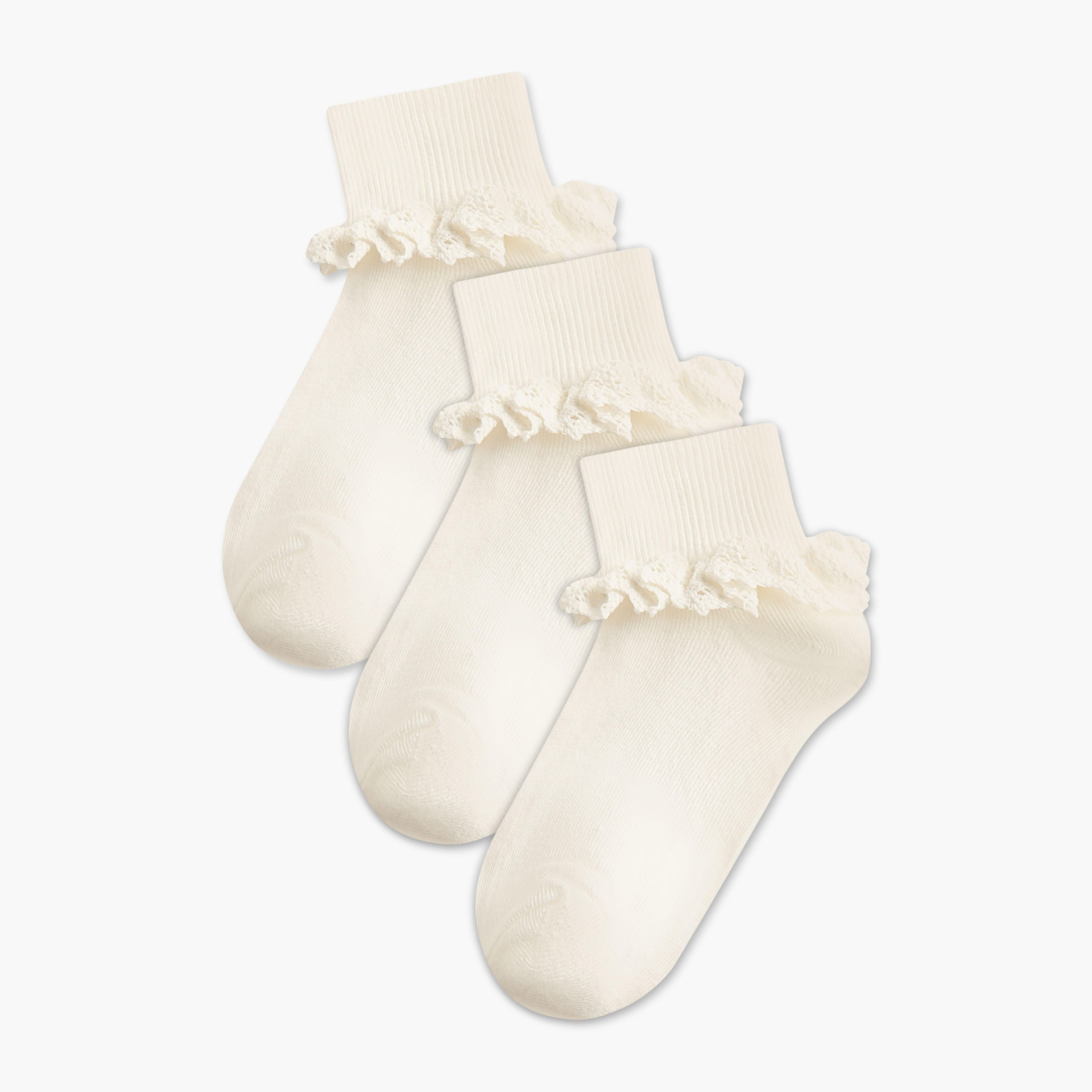 Pack of 3 Celeste Girls Socks with Frill Detail-girls-accessories-socks-image-1