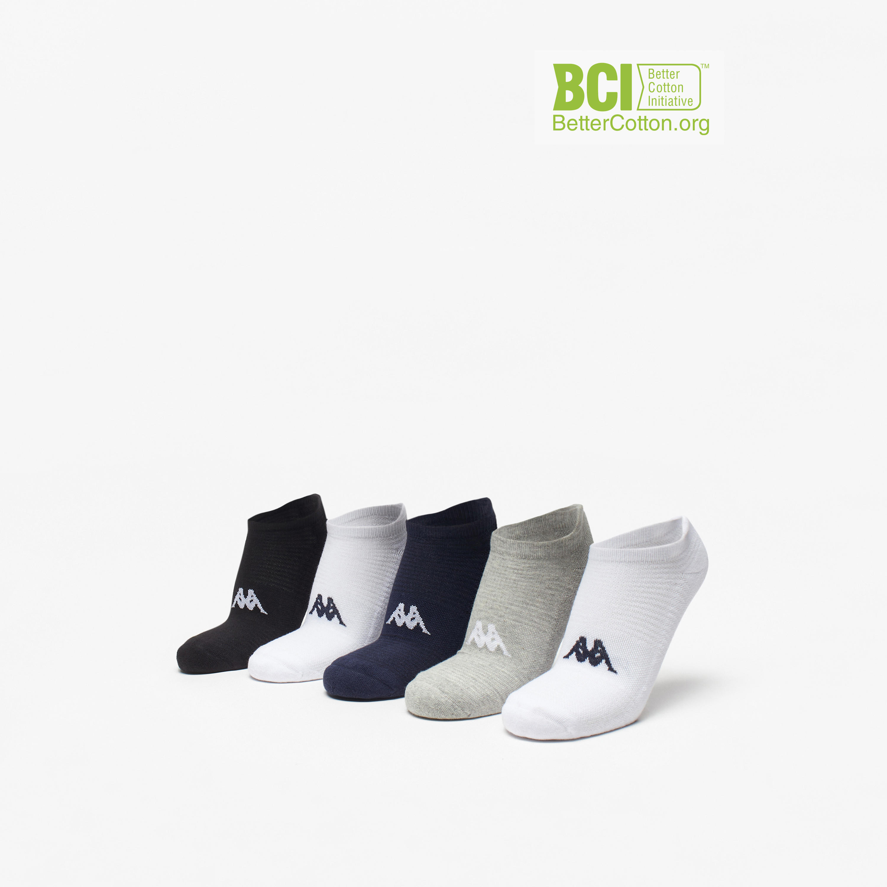 Kappa Logo Detail Ankle Length Cushioned Sports Socks - Set of 5-men-socks-image-1