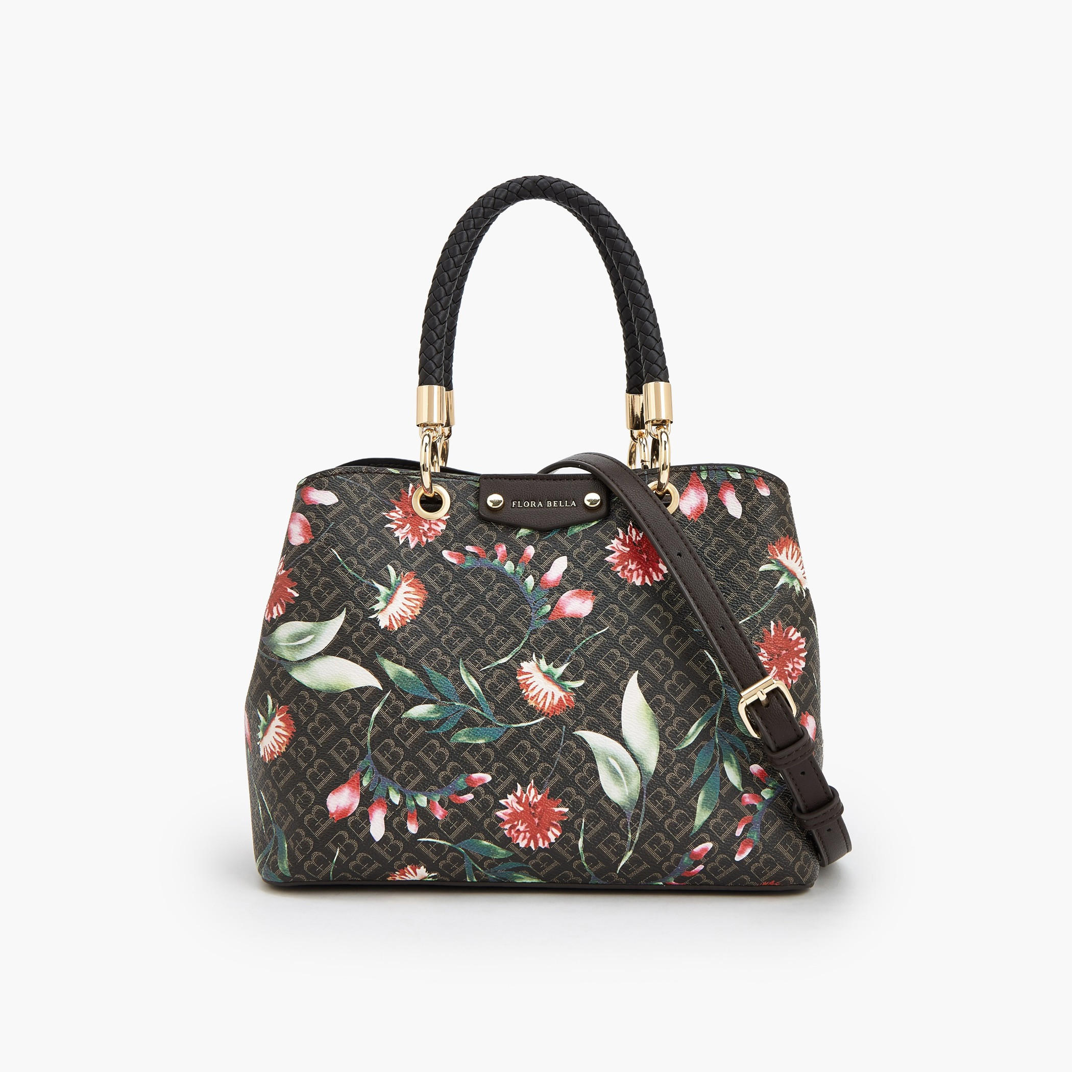 Flora Bella Floral Monogram Print Tote Bag with Double Handles-women-bagsandwallets-handbags-image-1