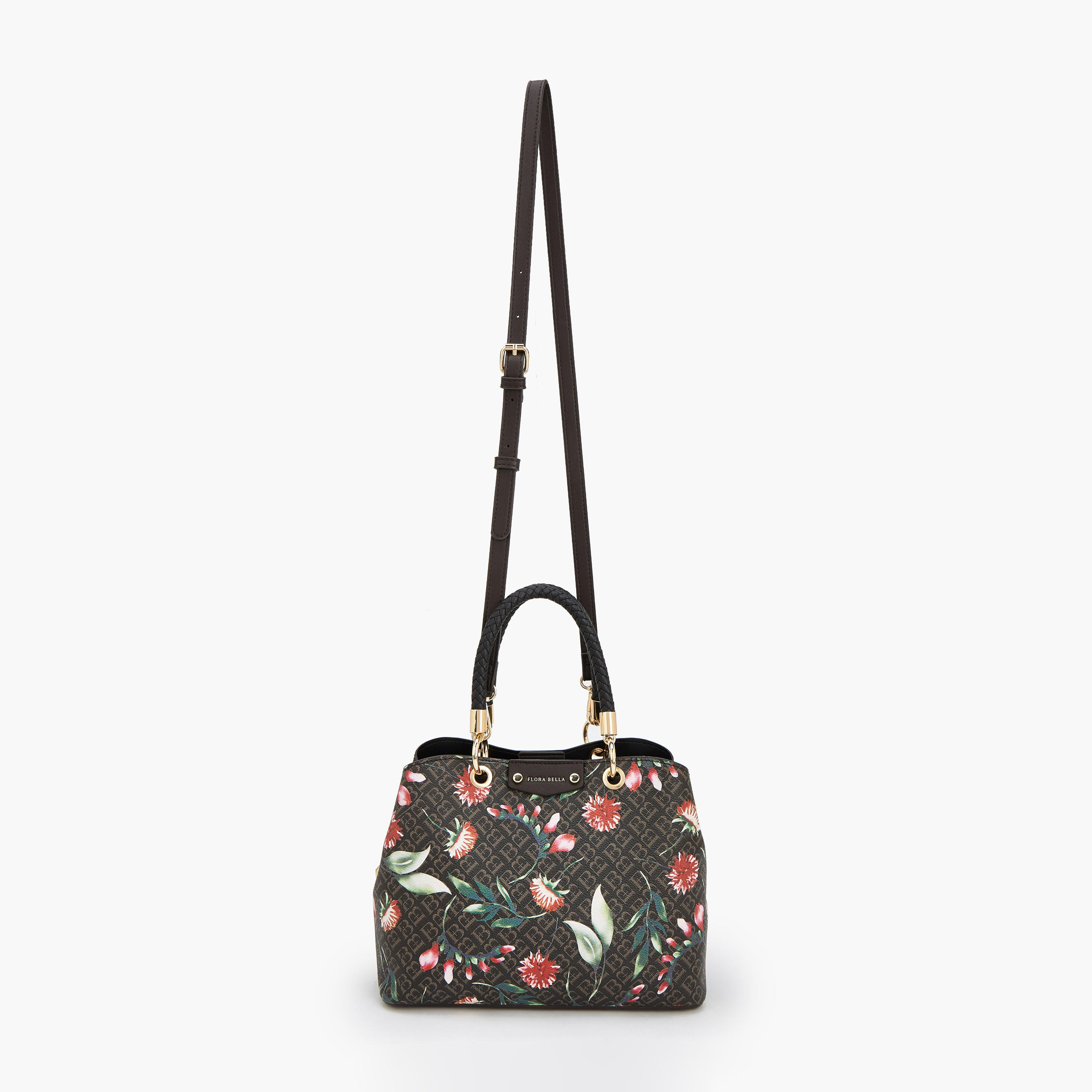Flora Bella Floral Monogram Print Tote Bag with Double Handles-women-bagsandwallets-handbags-image-3