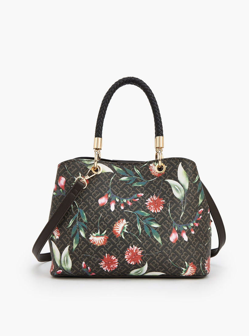 Flora Bella Floral Monogram Print Tote Bag with Double Handles-women-bagsandwallets-handbags-image-6