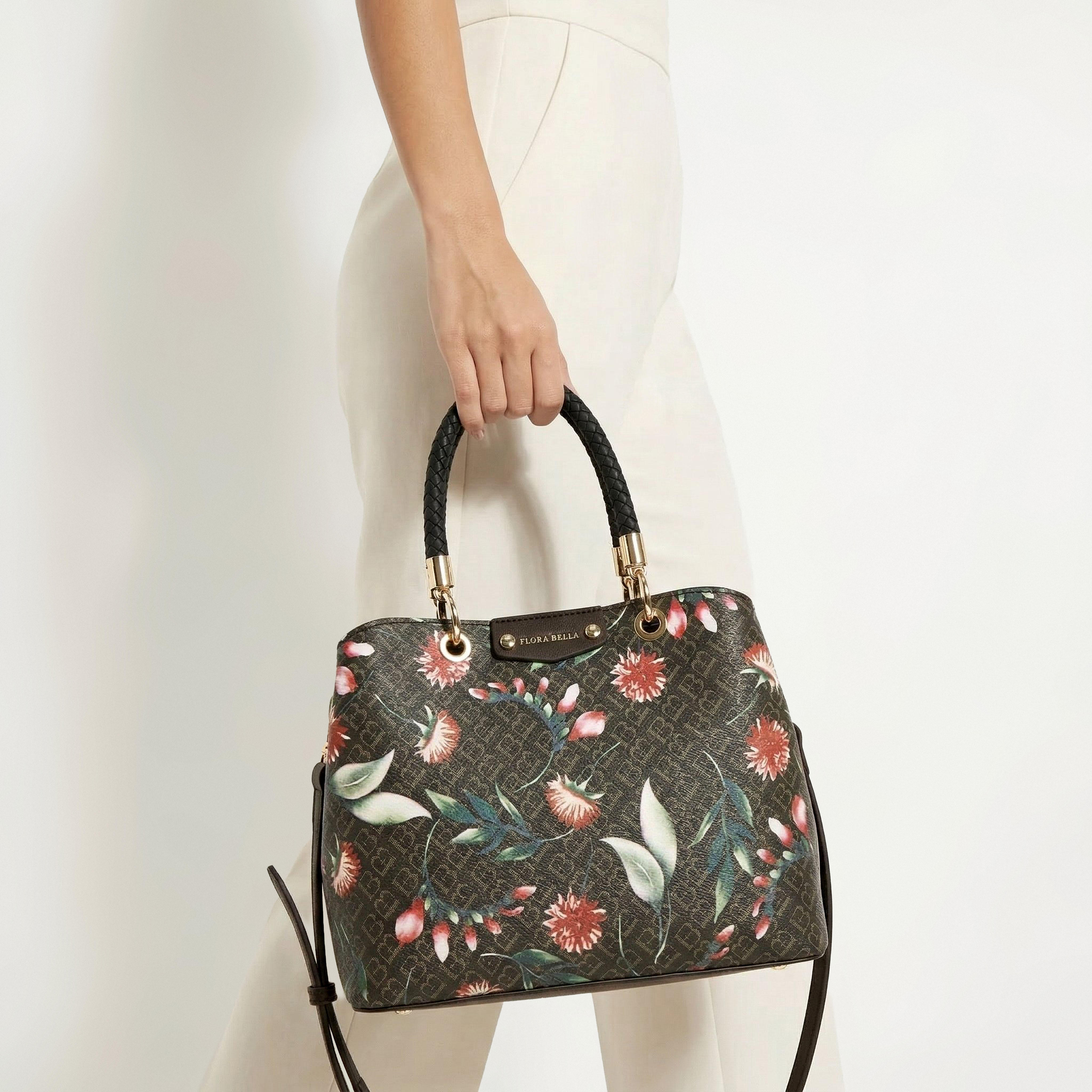 Flora Bella Floral Monogram Print Tote Bag with Double Handles-women-bagsandwallets-handbags-image-8