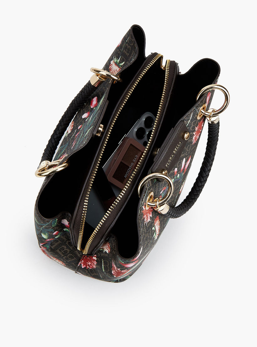 Flora Bella Floral Monogram Print Tote Bag with Double Handles-women-bagsandwallets-handbags-image-9
