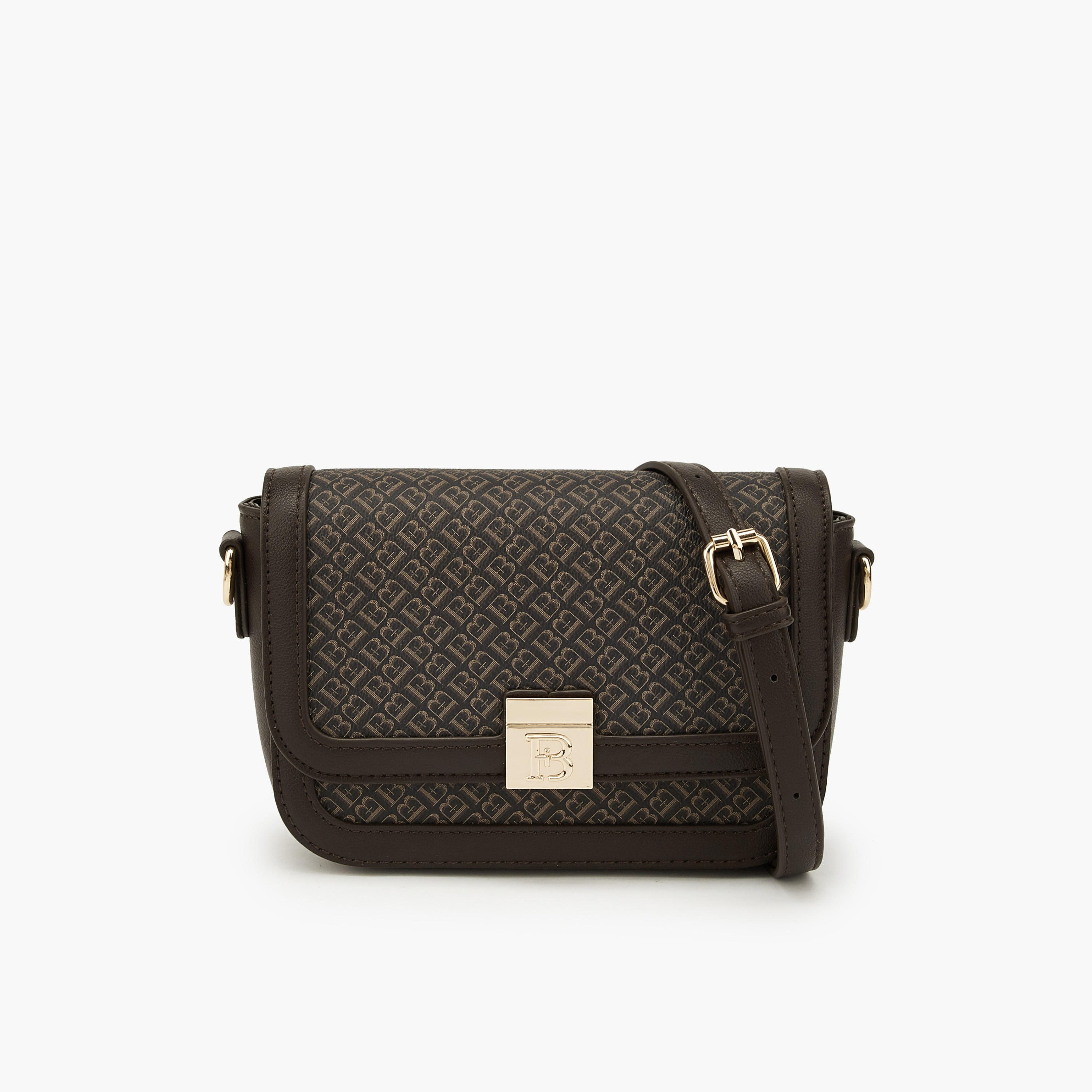 Flora Bella Monogram Print Crossbody Bag with Detachable Strap-women-bagsandwallets-handbags-image-1