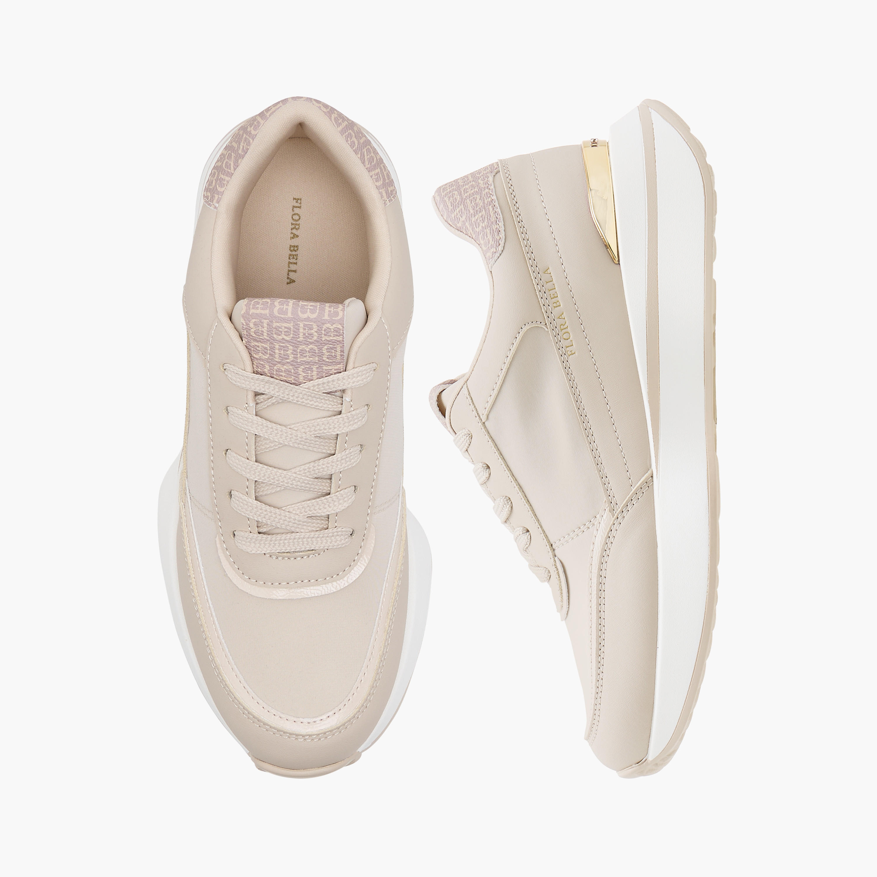 حذاء سنيكرز برباط إغلاق وطبعات مونوجرام من فلورا بيلا-women-shoes-sneakers-image-1