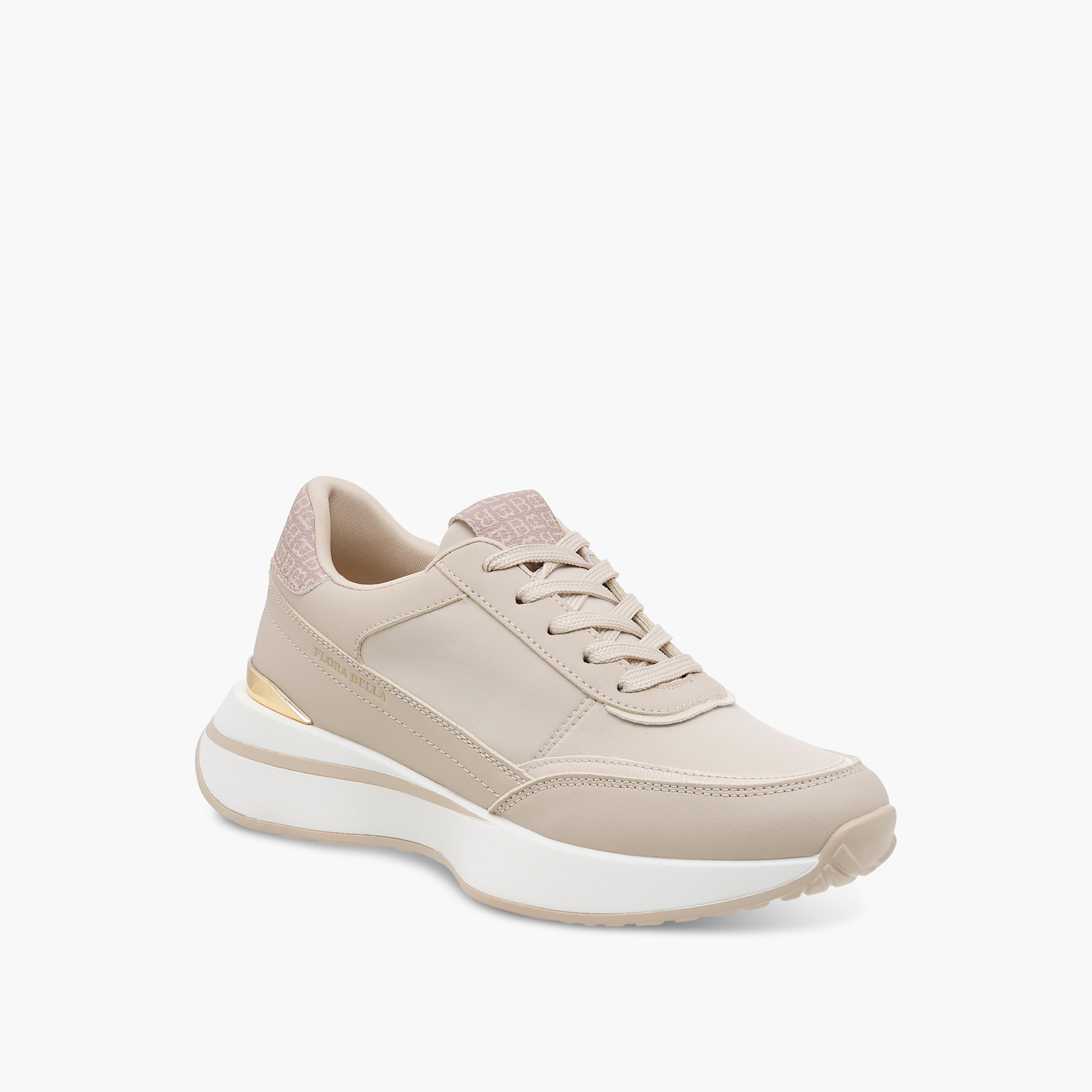 حذاء سنيكرز برباط إغلاق وطبعات مونوجرام من فلورا بيلا-women-shoes-sneakers-image-2