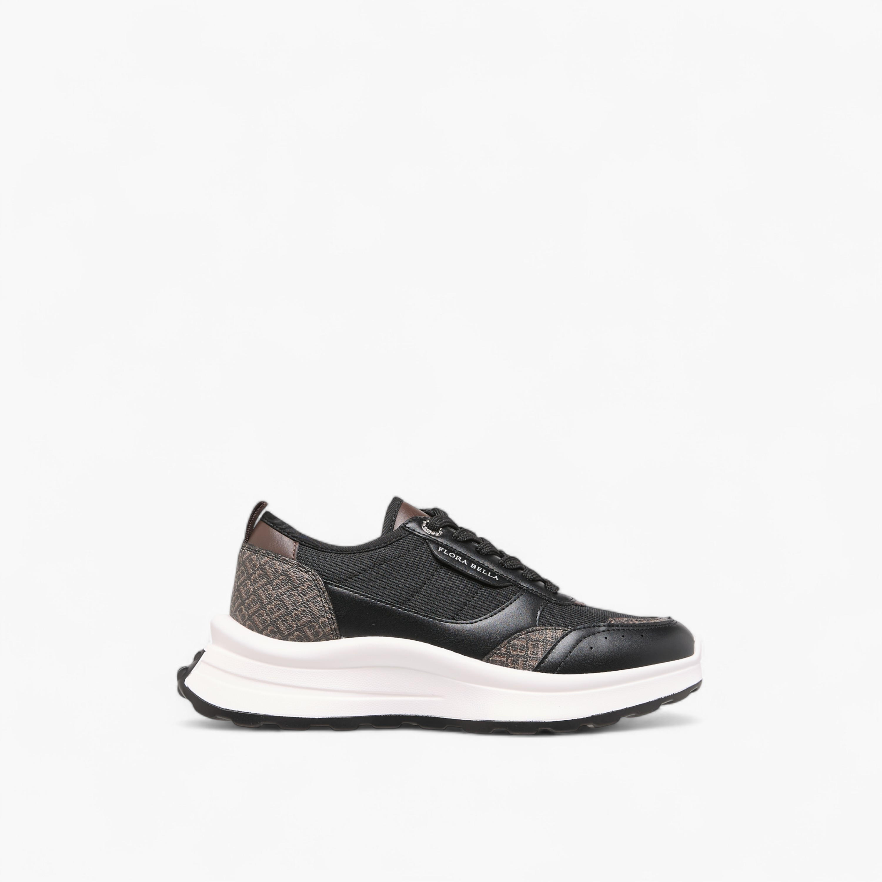 حذاء سنيكرز برباط إغلاق وطبعات مونوجرام من فلورا بيلا-women-shoes-sneakers-image-3