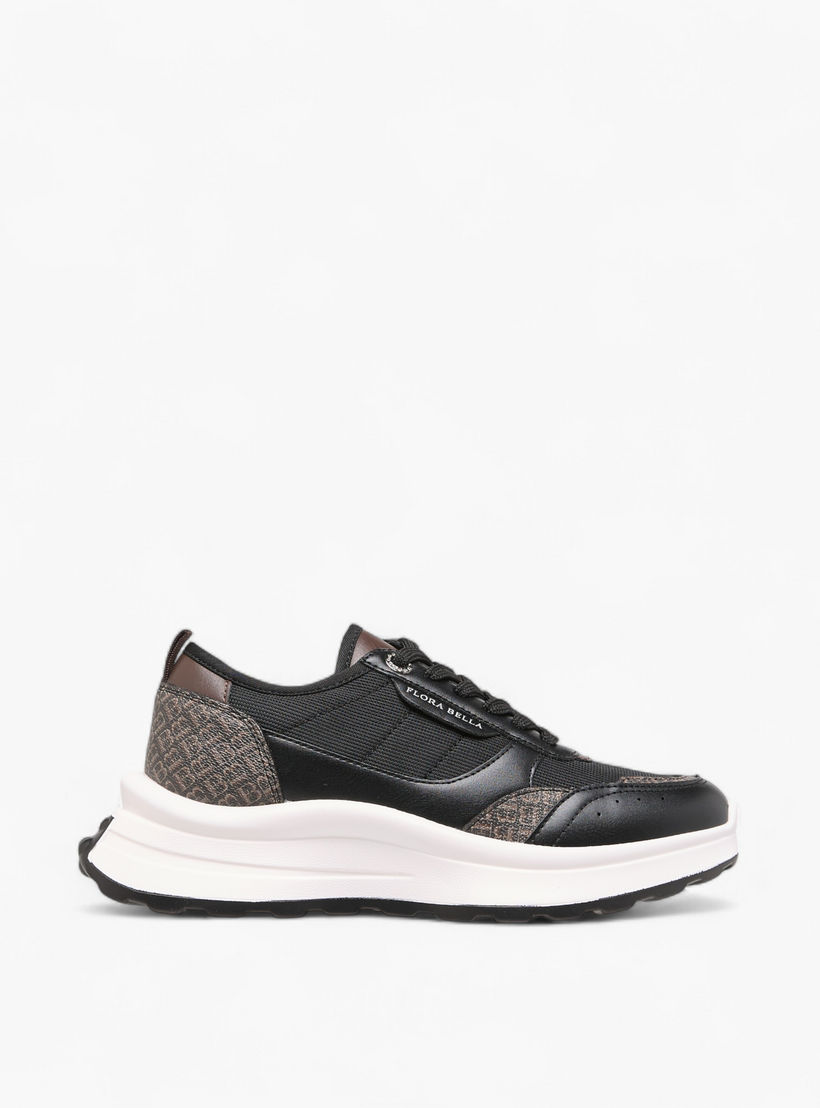 حذاء سنيكرز برباط إغلاق وطبعات مونوجرام من فلورا بيلا-women-shoes-sneakers-image-3