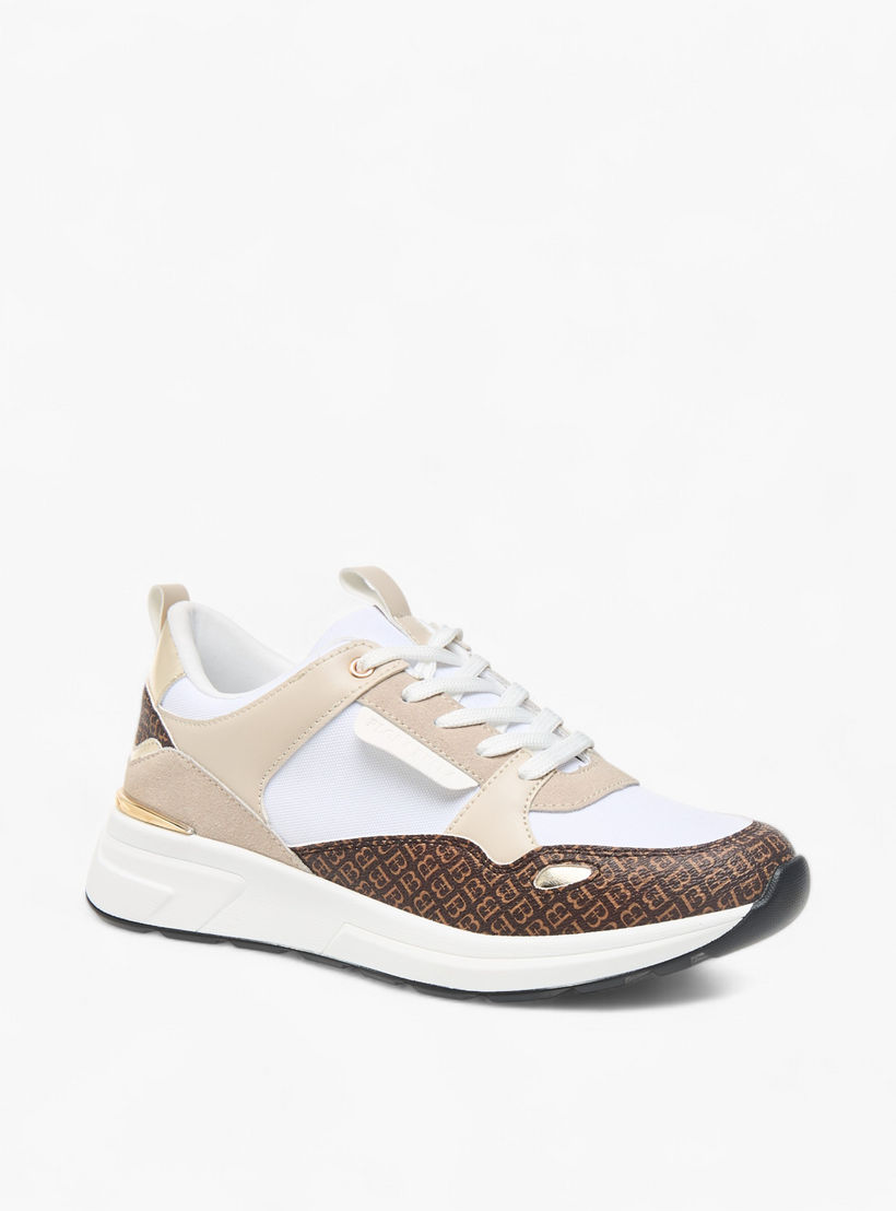 حذاء سنيكرز بطبعات مونوجرام ورباط إغلاق من فلورا بيلا-women-shoes-sneakers-image-2