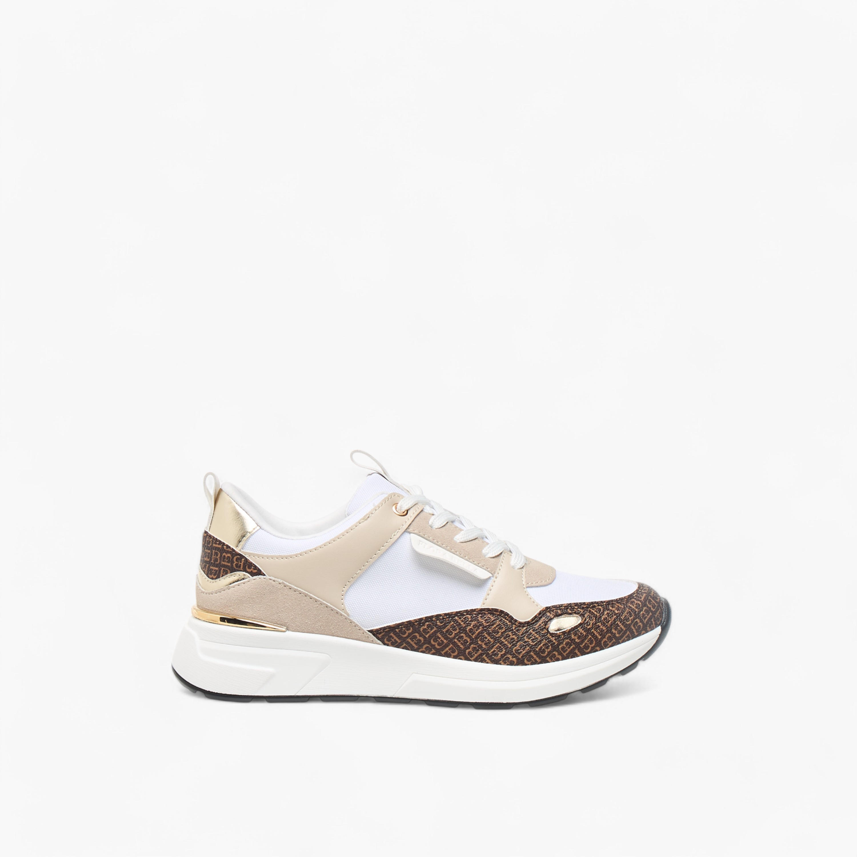 حذاء سنيكرز بطبعات مونوجرام ورباط إغلاق من فلورا بيلا-women-shoes-sneakers-image-3