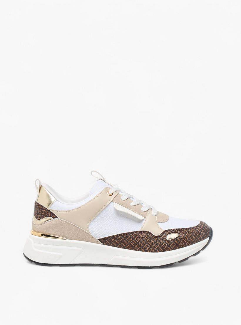 حذاء سنيكرز بطبعات مونوجرام ورباط إغلاق من فلورا بيلا-women-shoes-sneakers-image-3