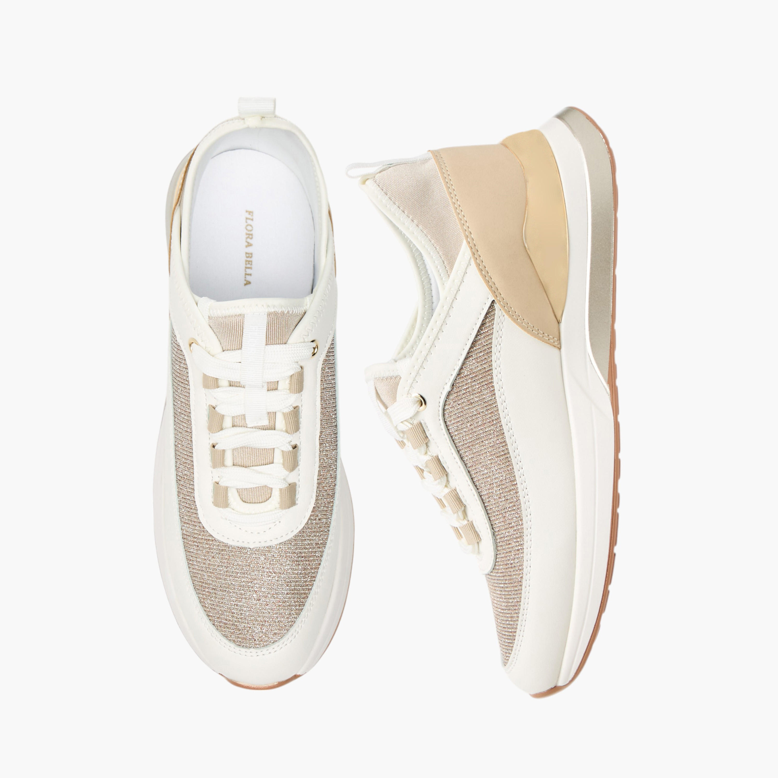 Flora Bella Glitter Textured Sneakers with Lace-Up Closure-women-shoes-sneakers-image-1