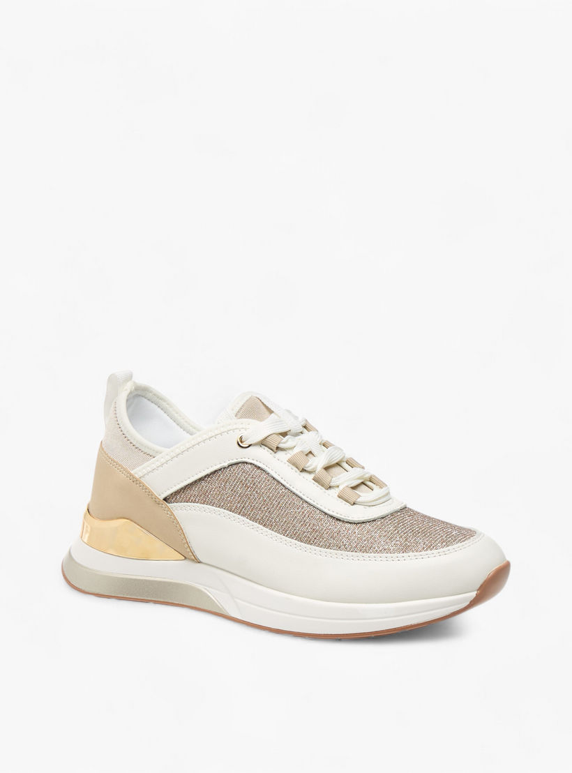 Flora Bella Glitter Textured Sneakers with Lace-Up Closure-women-shoes-sneakers-image-2
